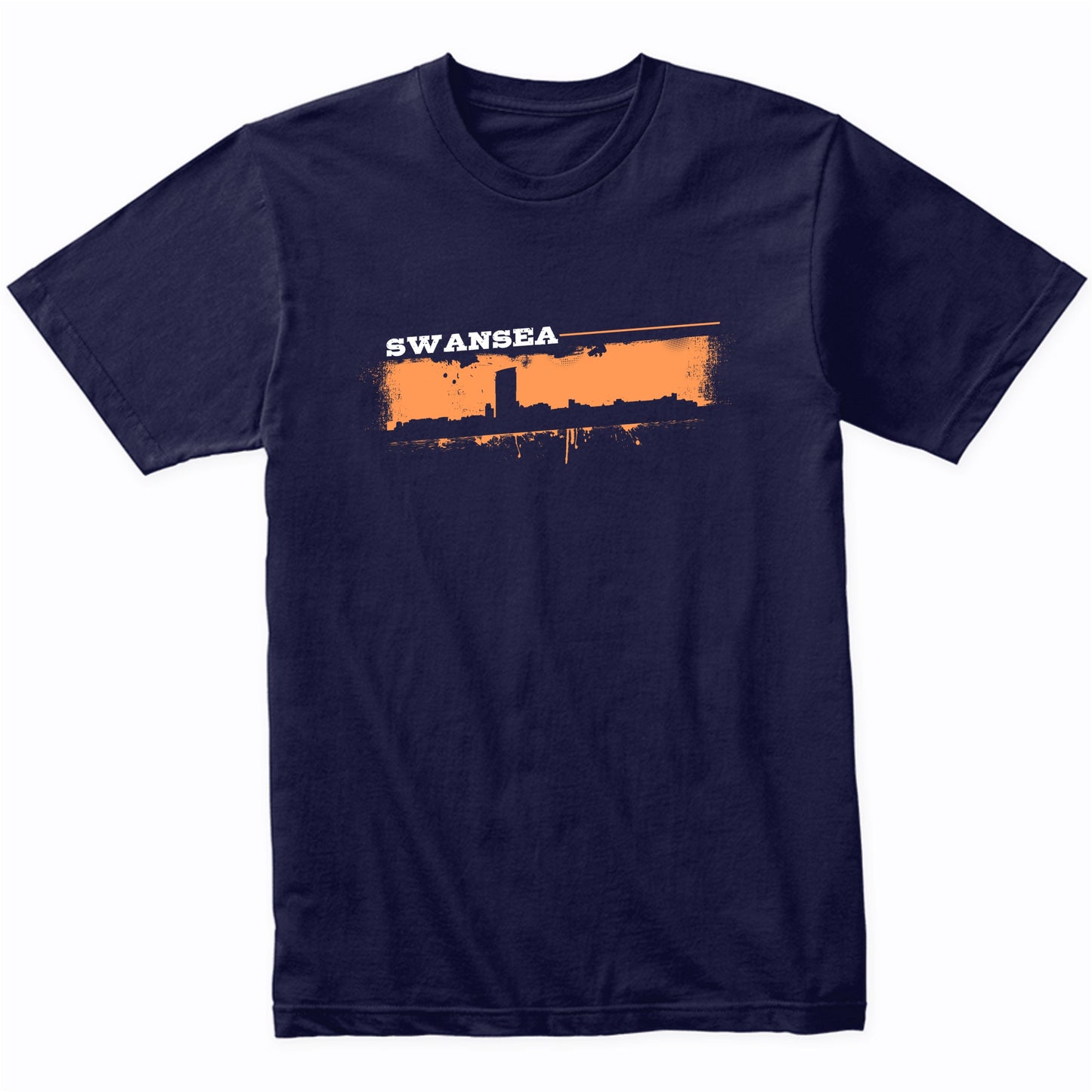 Swansea Wales Skyline Retro Grafitti Style T-Shirt