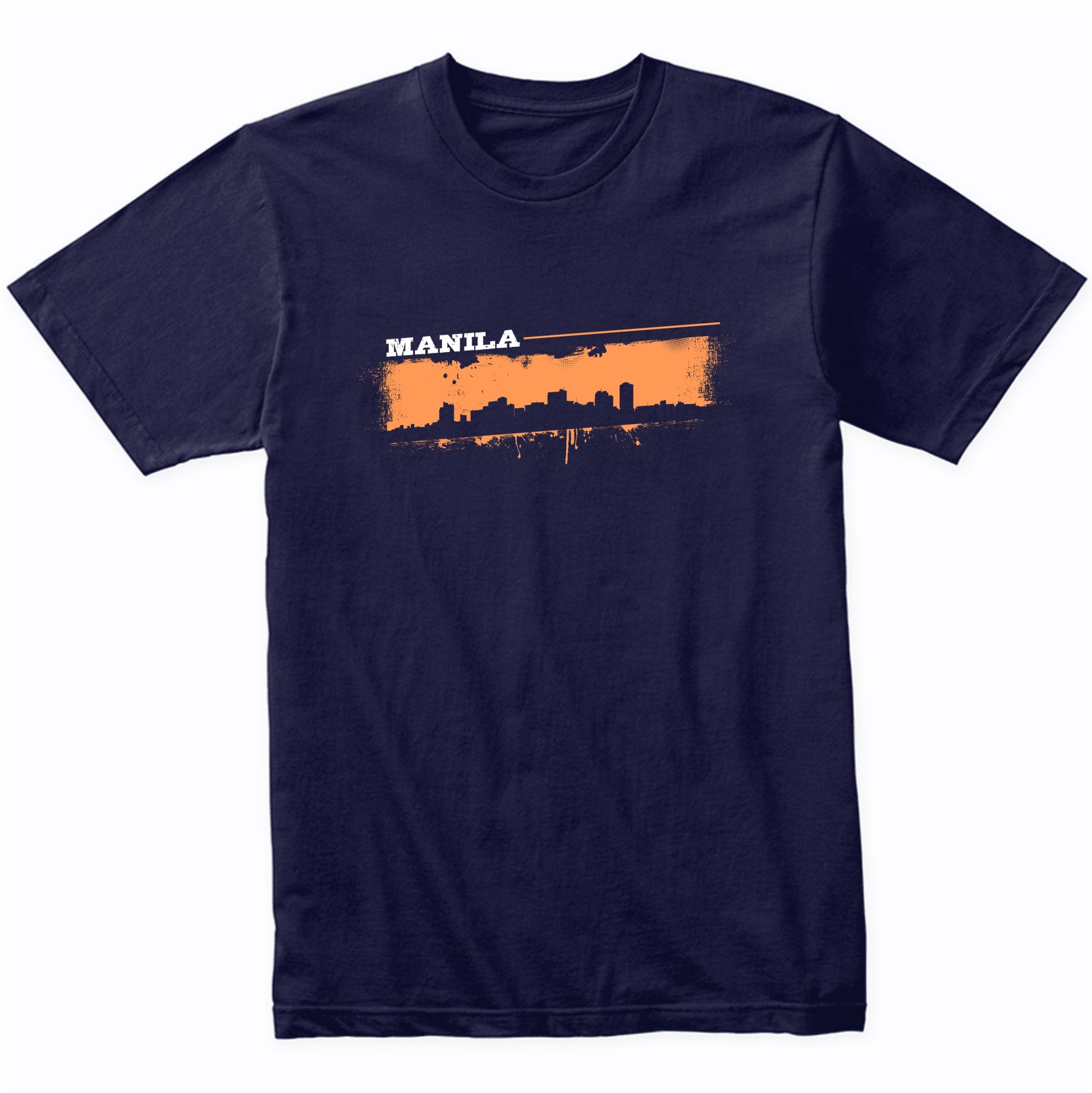 Manila Philippines Skyline Retro Grafitti Style T-Shirt