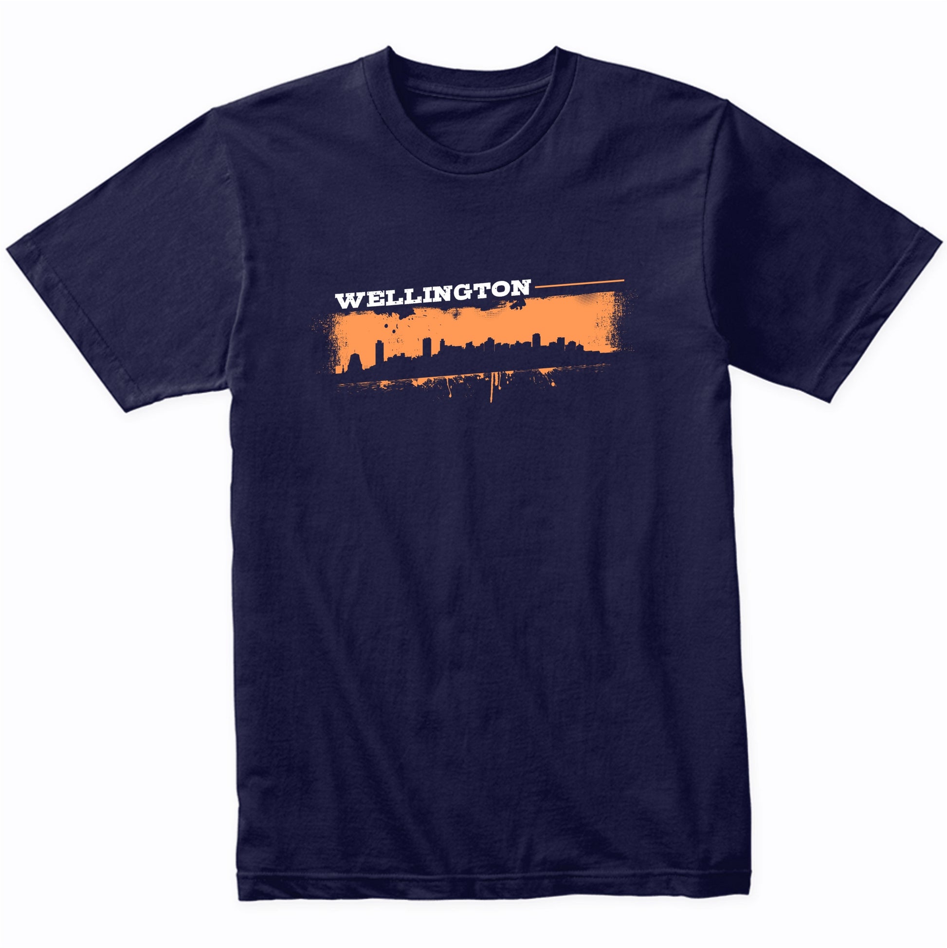Wellington New Zealand Skyline Retro Grafitti Style T-Shirt