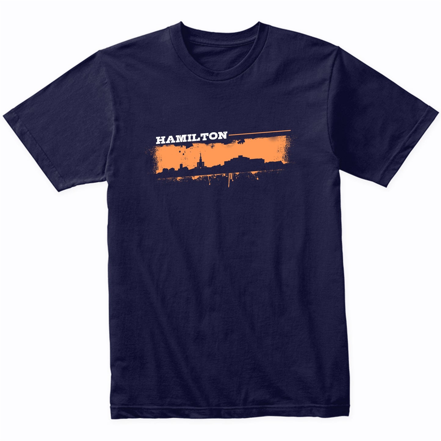 Hamilton New Zealand Skyline Retro Grafitti Style T-Shirt