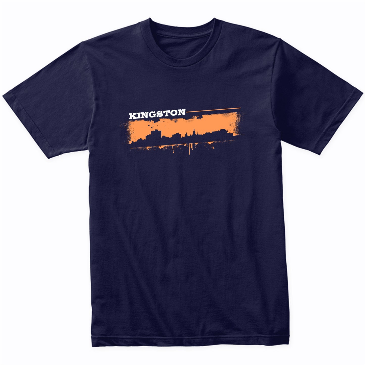 Kingston Jamaica Skyline Retro Grafitti Style T-Shirt