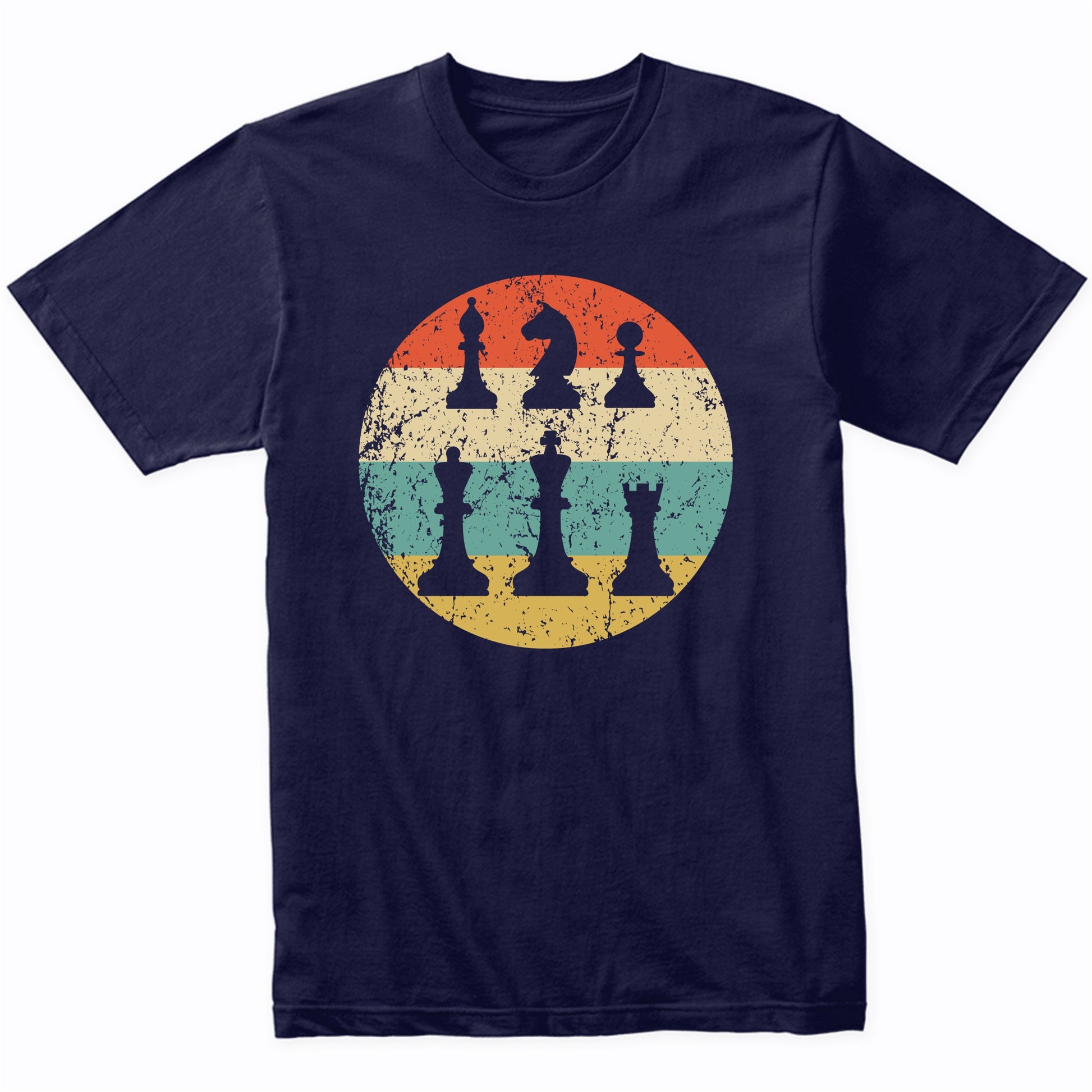 Chess Shirt - Retro Chess Pieces Icon T-Shirt