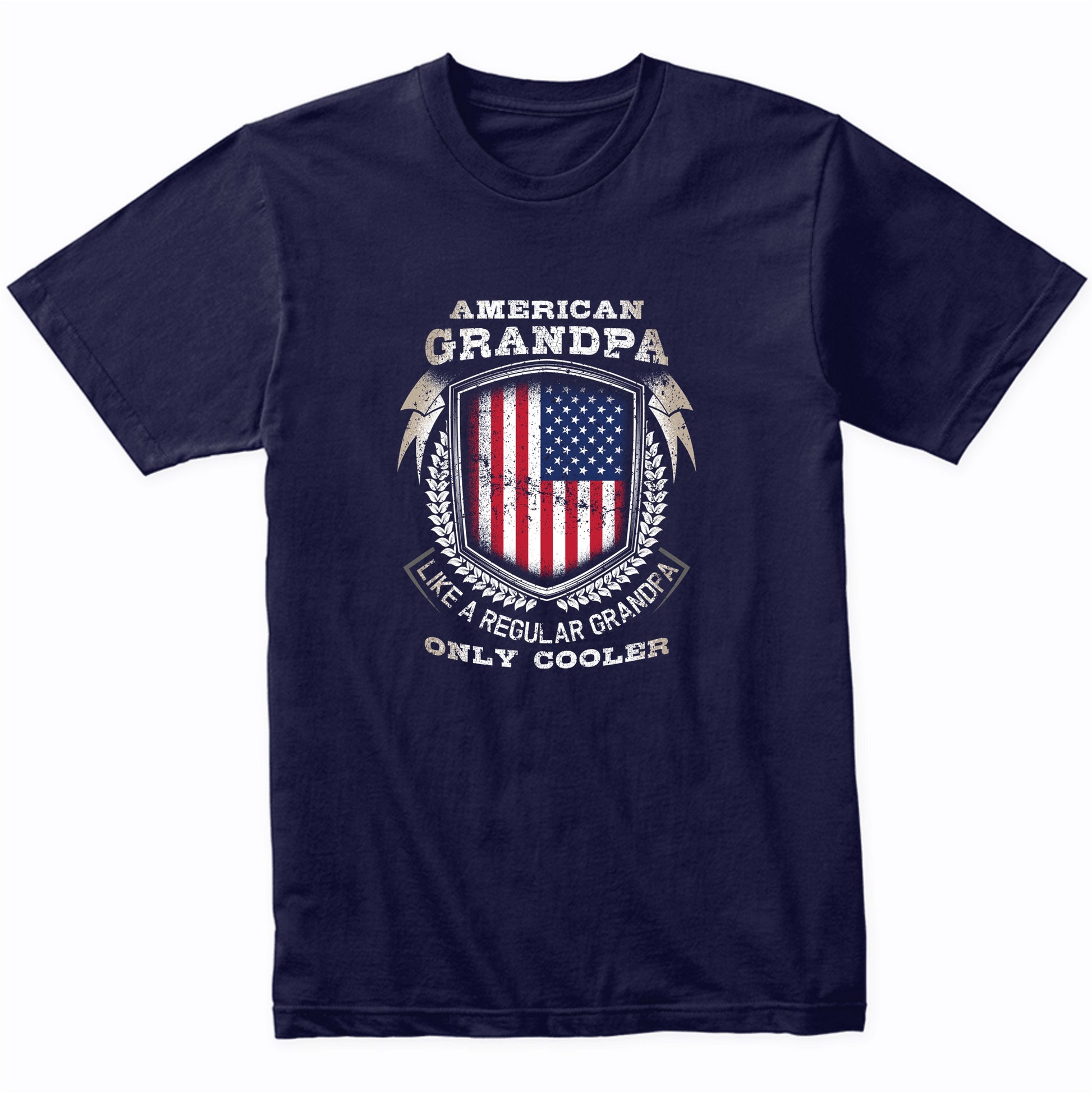 American Grandpa Like A Regular Grandpa Only Cooler Funny T-Shirt