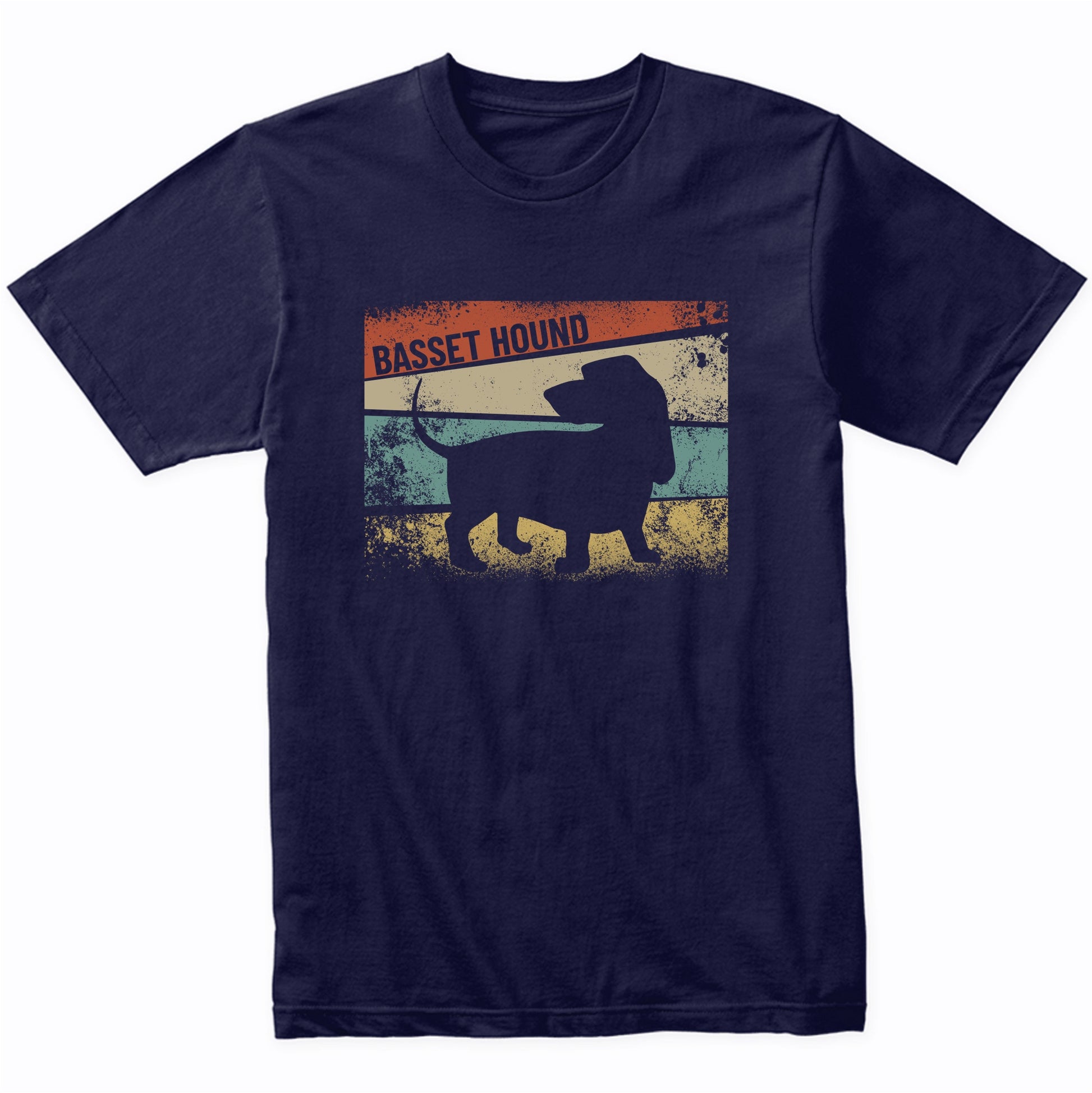 Retro Basset Hound Dog Breed Silhouette Basset Hound T-Shirt