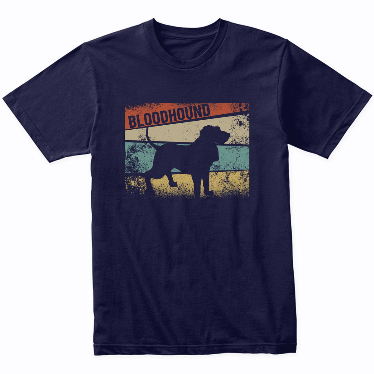Retro Bloodhound Dog Breed Silhouette Bloodhound T-Shirt