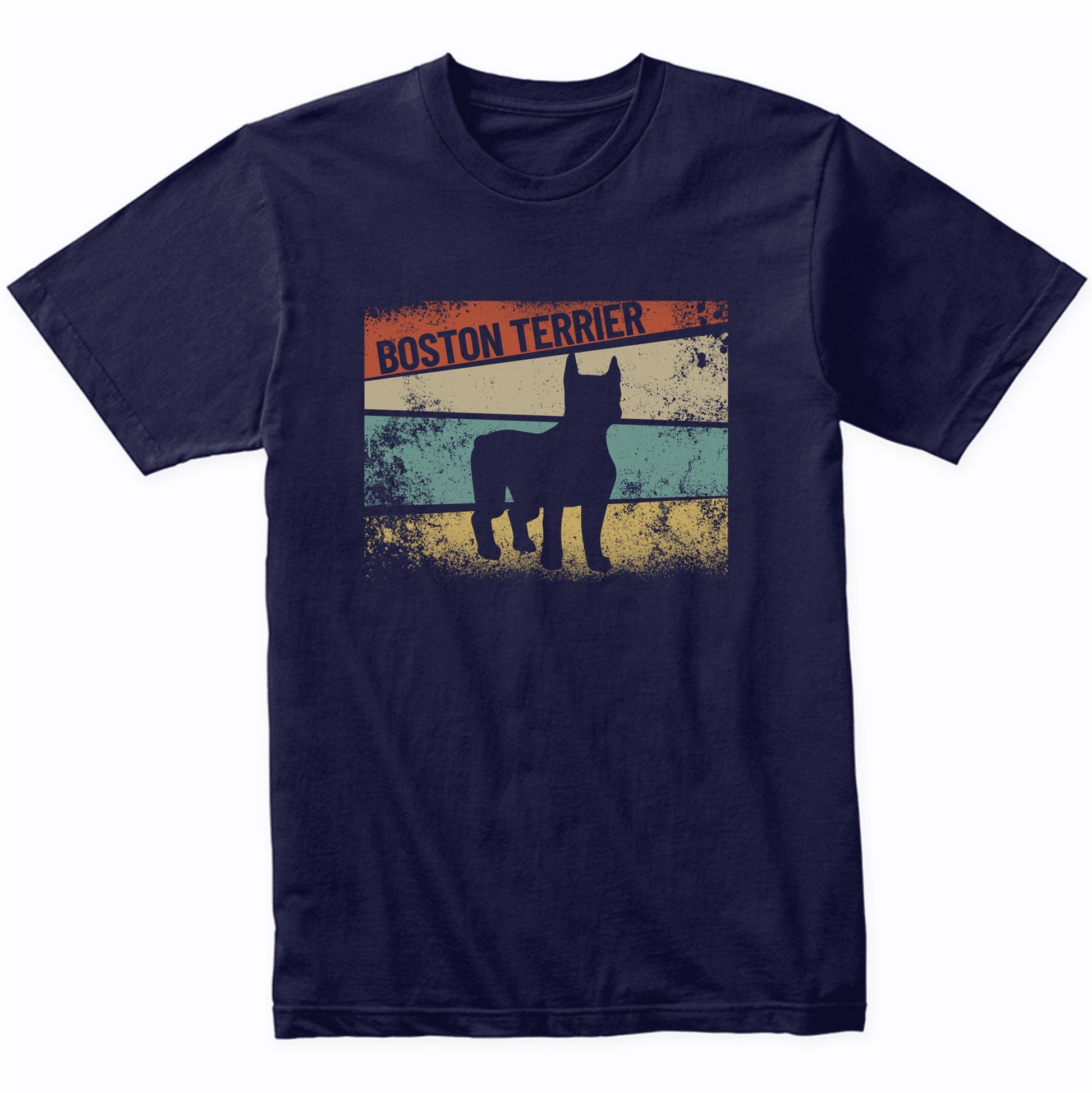 Retro Boston Terrier Dog Breed Silhouette Boston Terrier T-Shirt