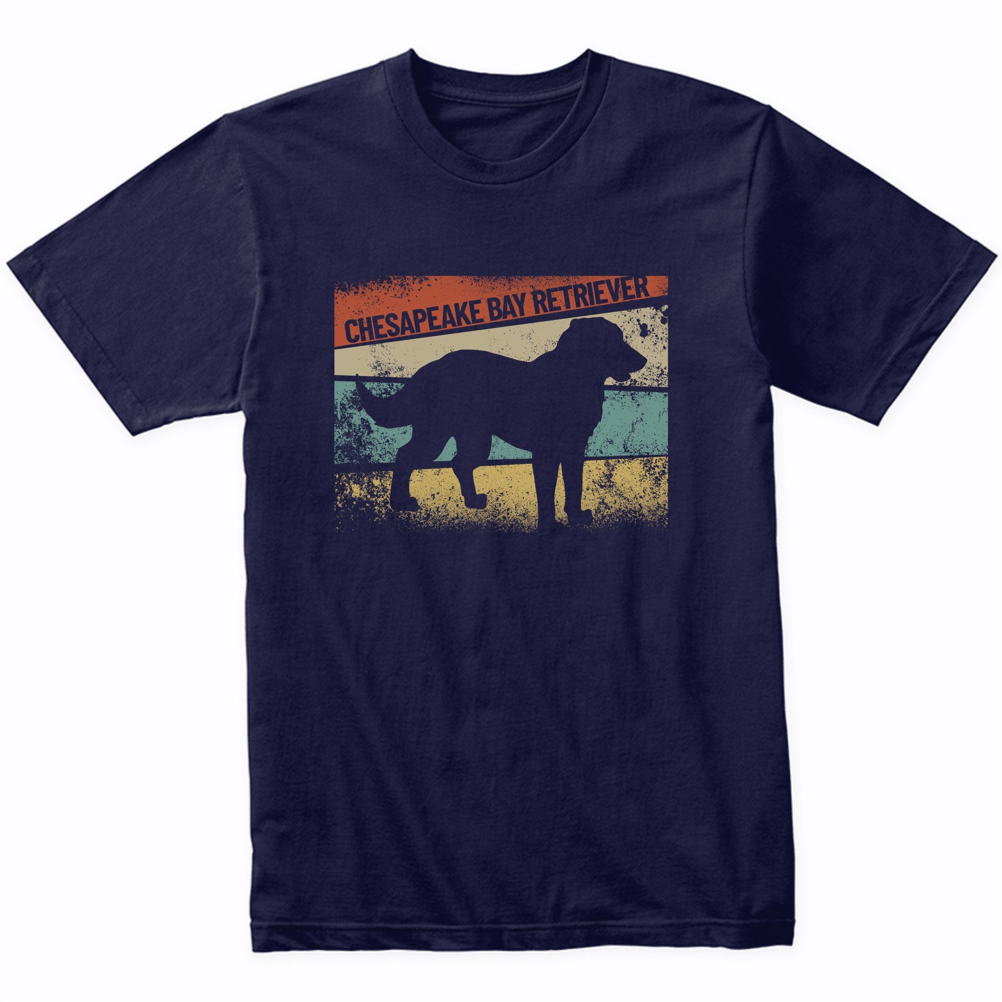 Retro Chesapeake Bay Retriever Dog Breed Silhouette Chessie T-Shirt