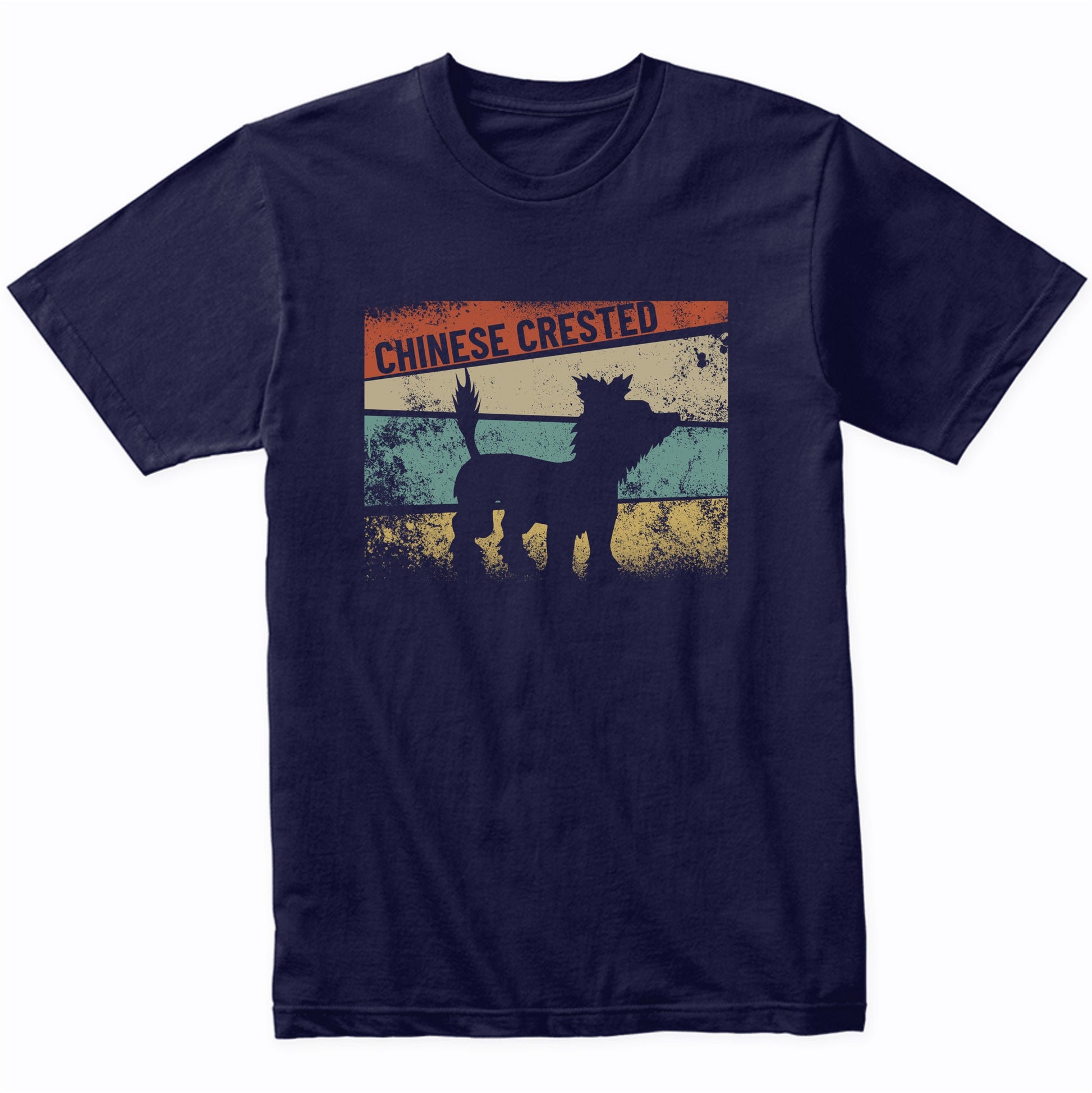 Retro Chinese Crested Dog Breed Silhouette Chinese Crested T-Shirt