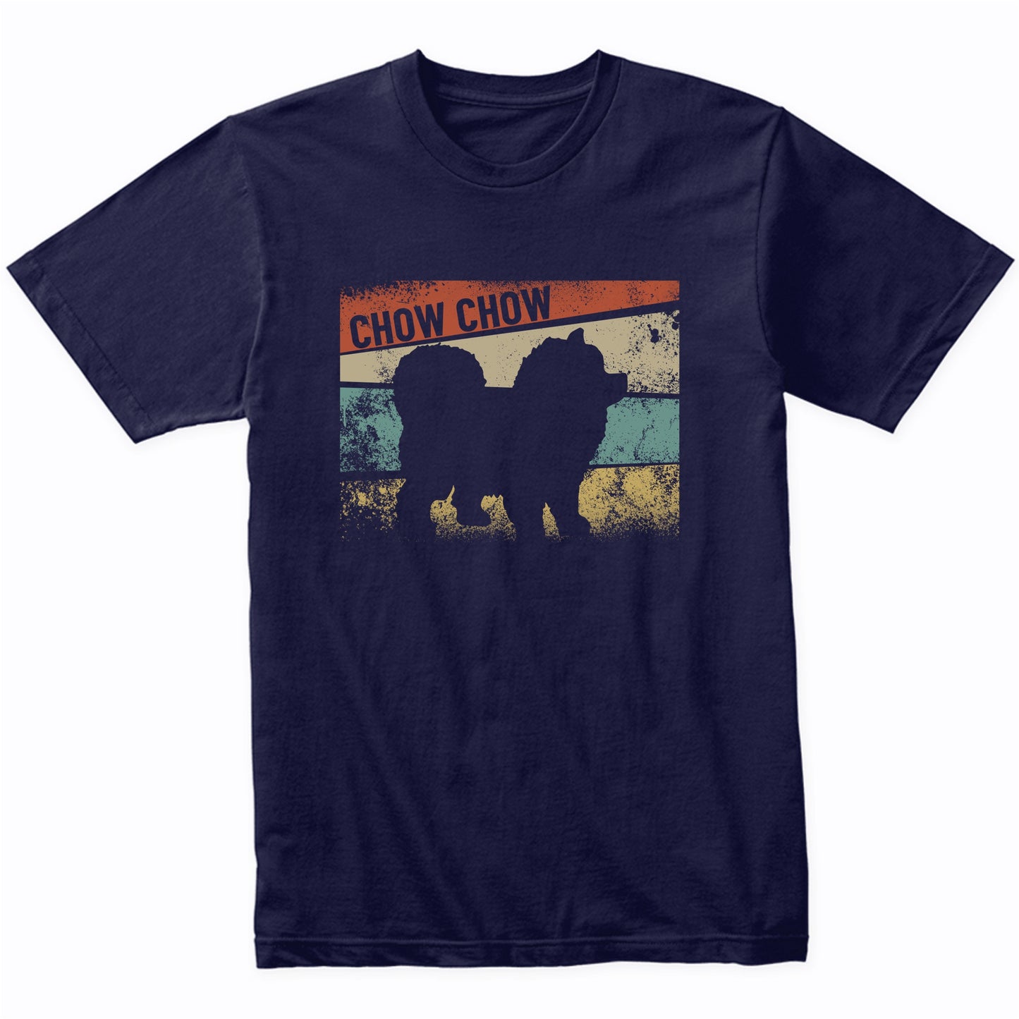Retro Chow Chow Dog Breed Silhouette Chow Chow T-Shirt