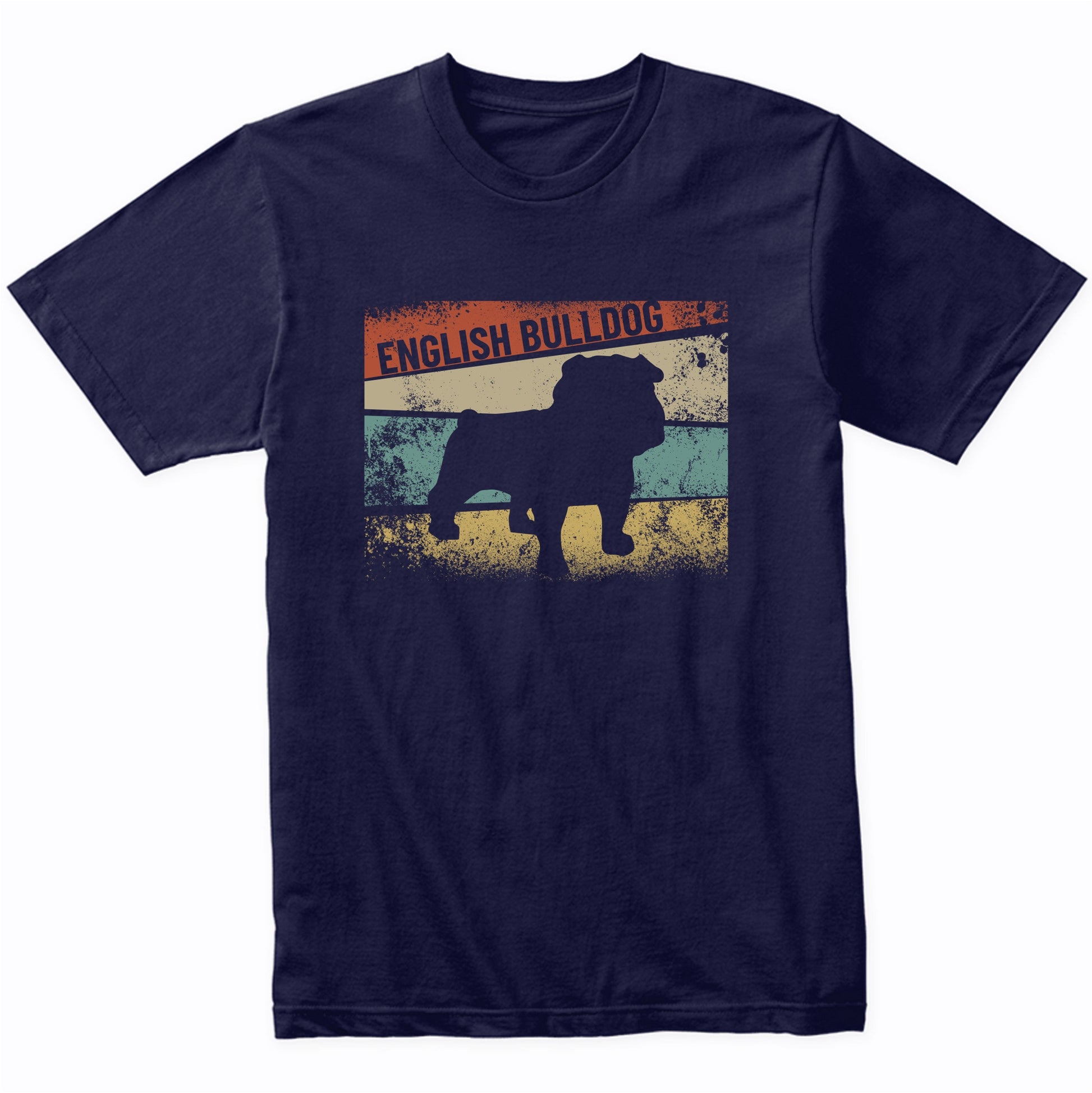 Retro English Bulldog Dog Breed Silhouette Bulldog T-Shirt