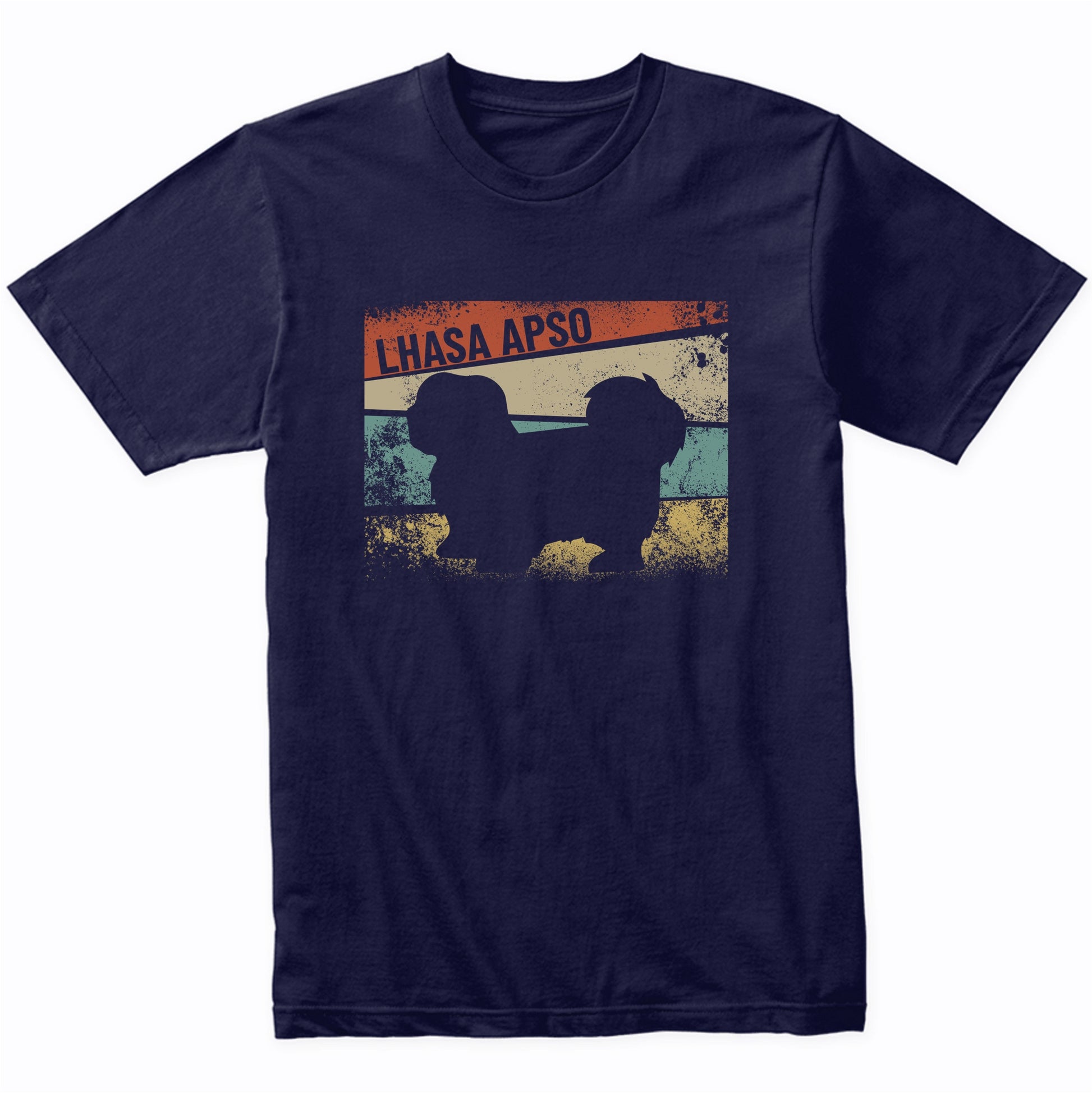 Retro Lhasa Apso Dog Breed Silhouette Lhasa Apso T-Shirt