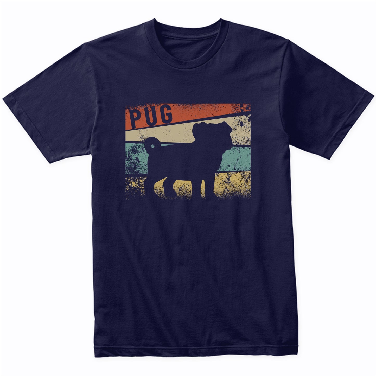 Retro Pug Dog Breed Silhouette Pug T-Shirt