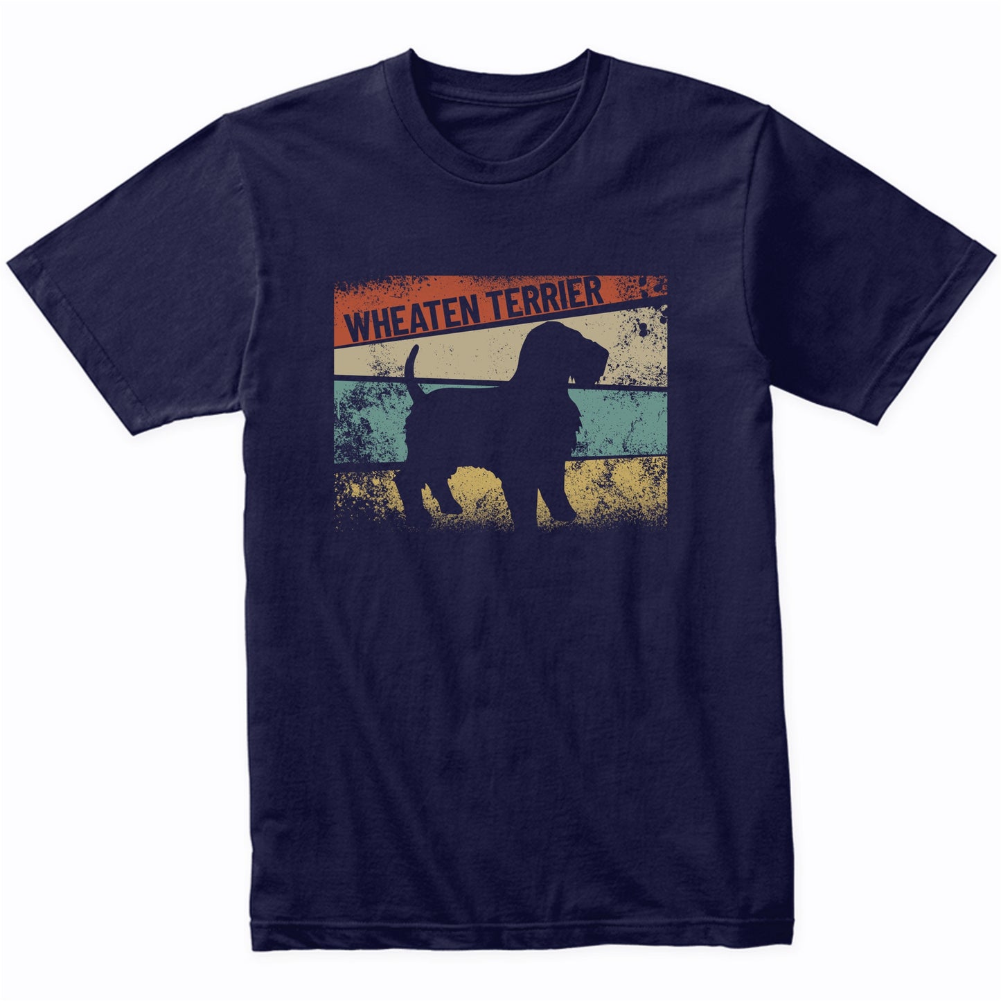 Retro Wheaten Terrier Dog Breed Silhouette Wheaten Terrier T-Shirt