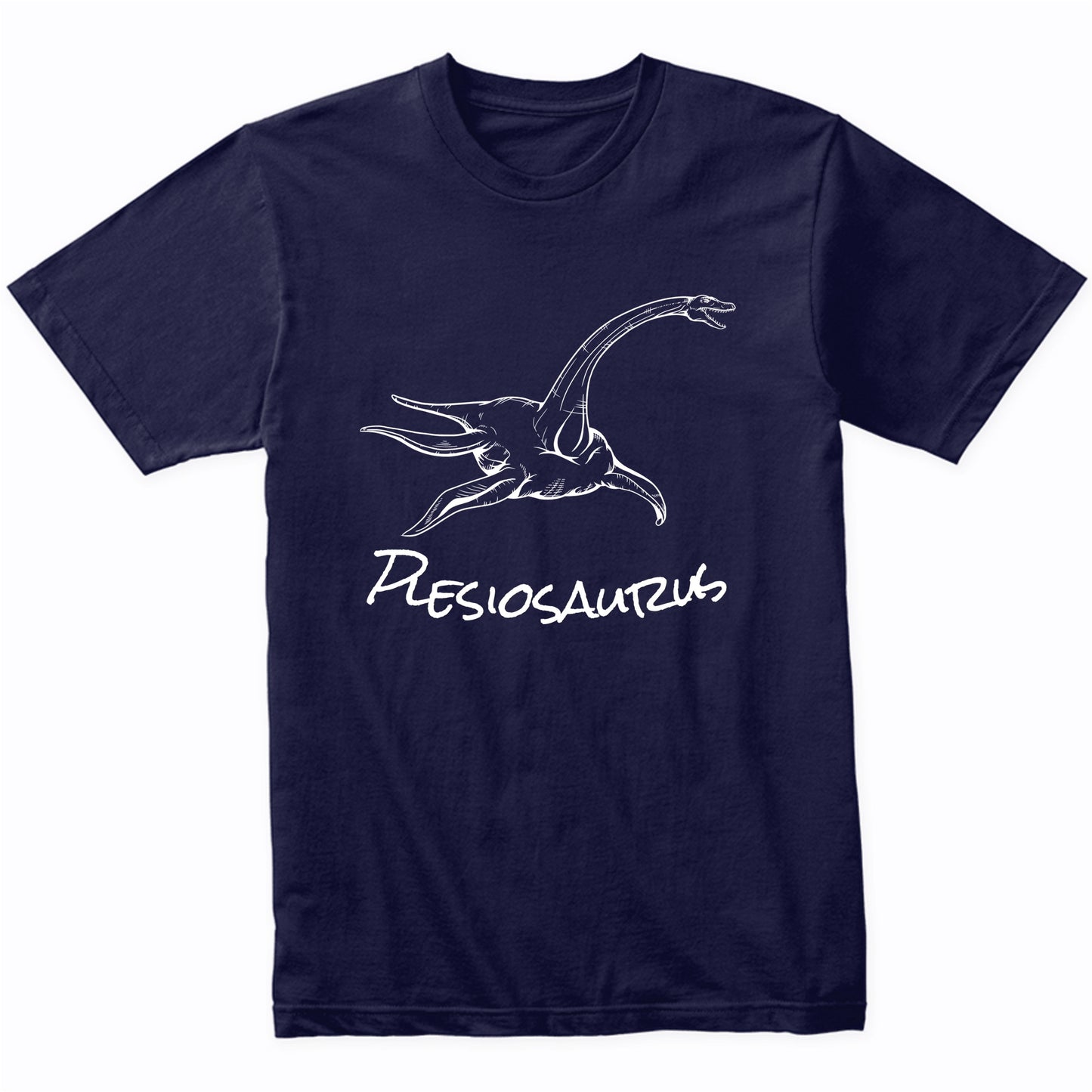 Plesiosaurus Sketch Cool Prehistoric Animal Dinosaur T-Shirt