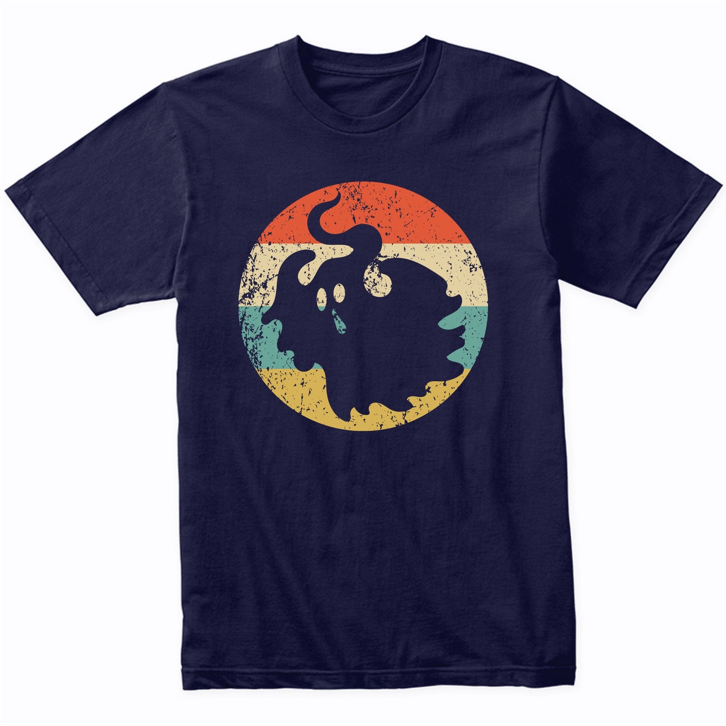 Halloween Scary Spooky Ghost Silhouette Creepy Retro T-Shirt