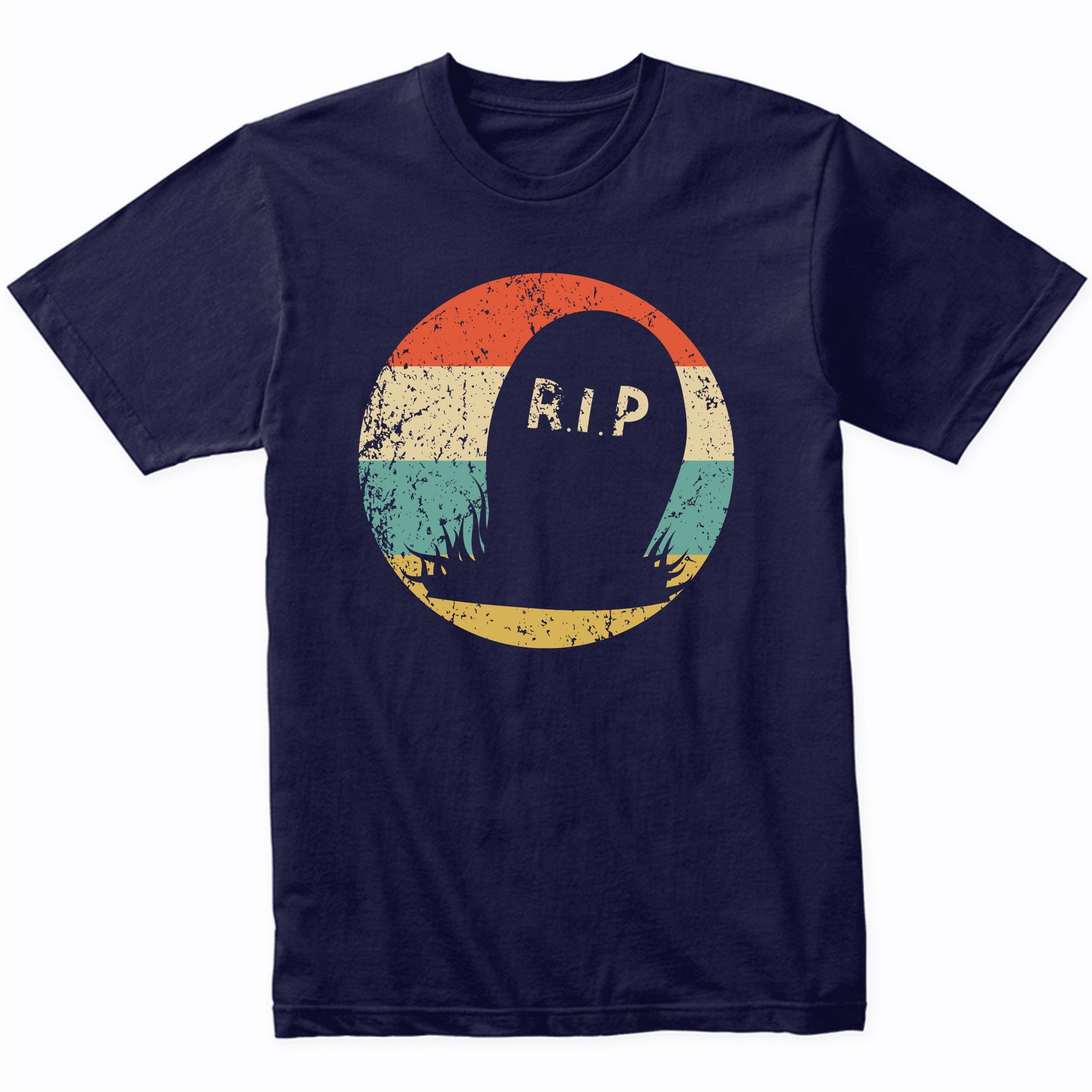 Retro Scary Creepy Grave Silhouette Spooky Halloween T-Shirt