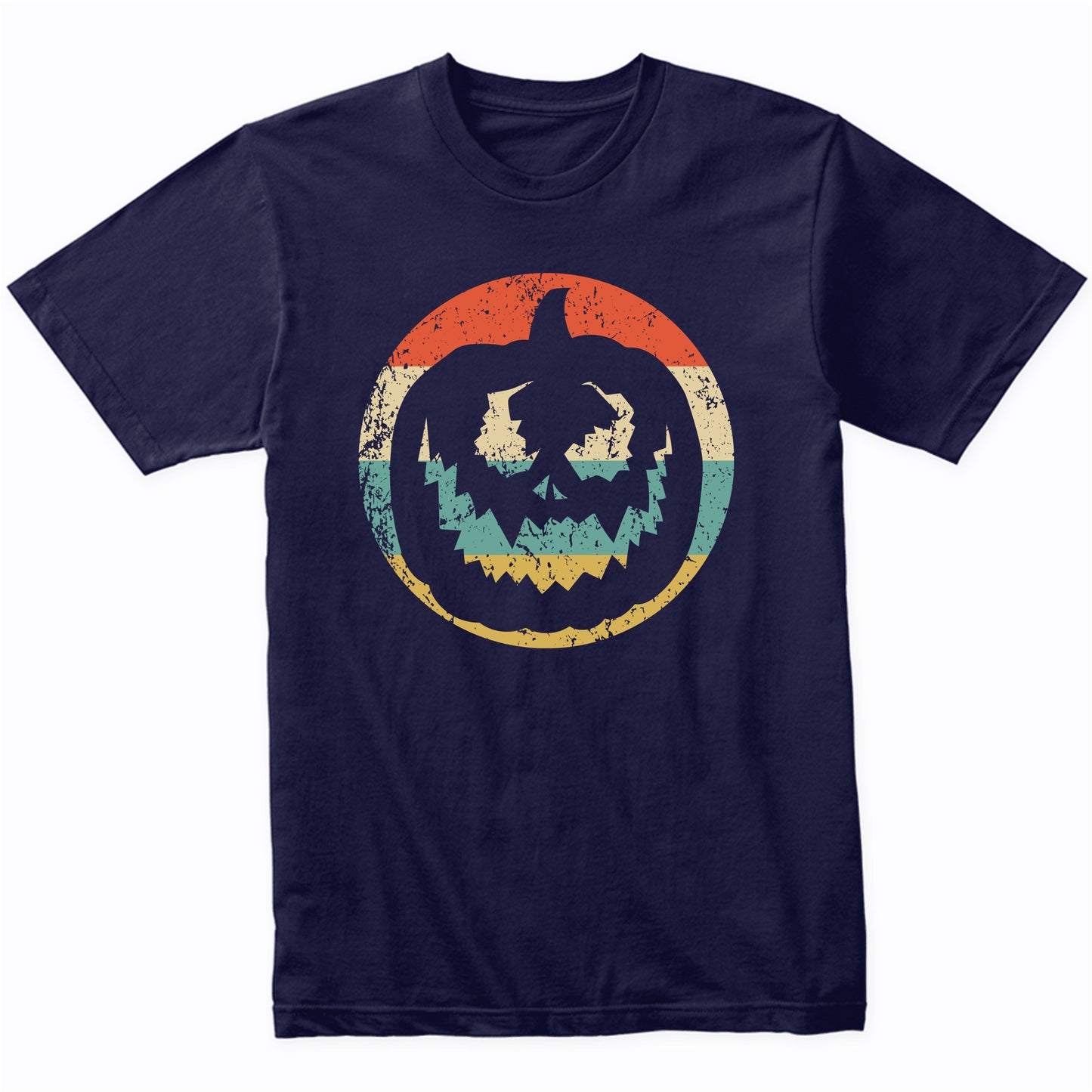 Retro Spooky Scary Jackolantern Halloween Pumpkin Silhouette T-Shirt