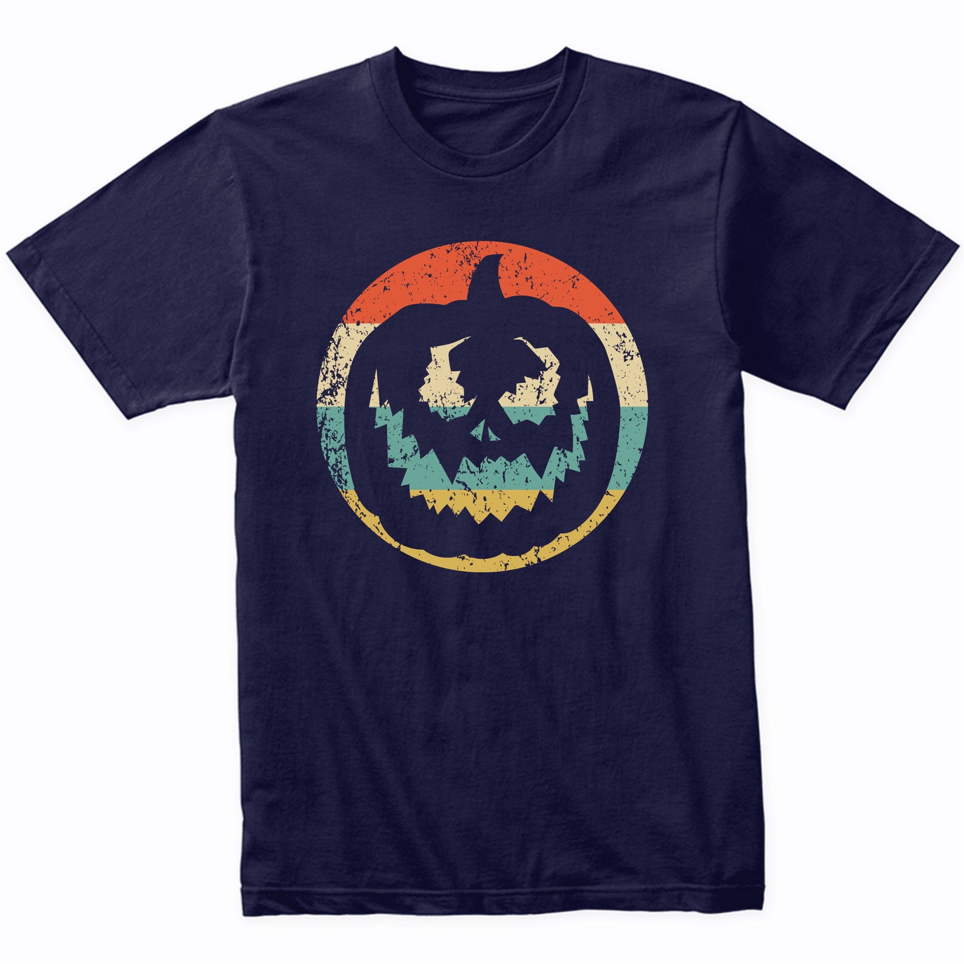 Retro Spooky Scary Jackolantern Halloween Pumpkin Silhouette T-Shirt