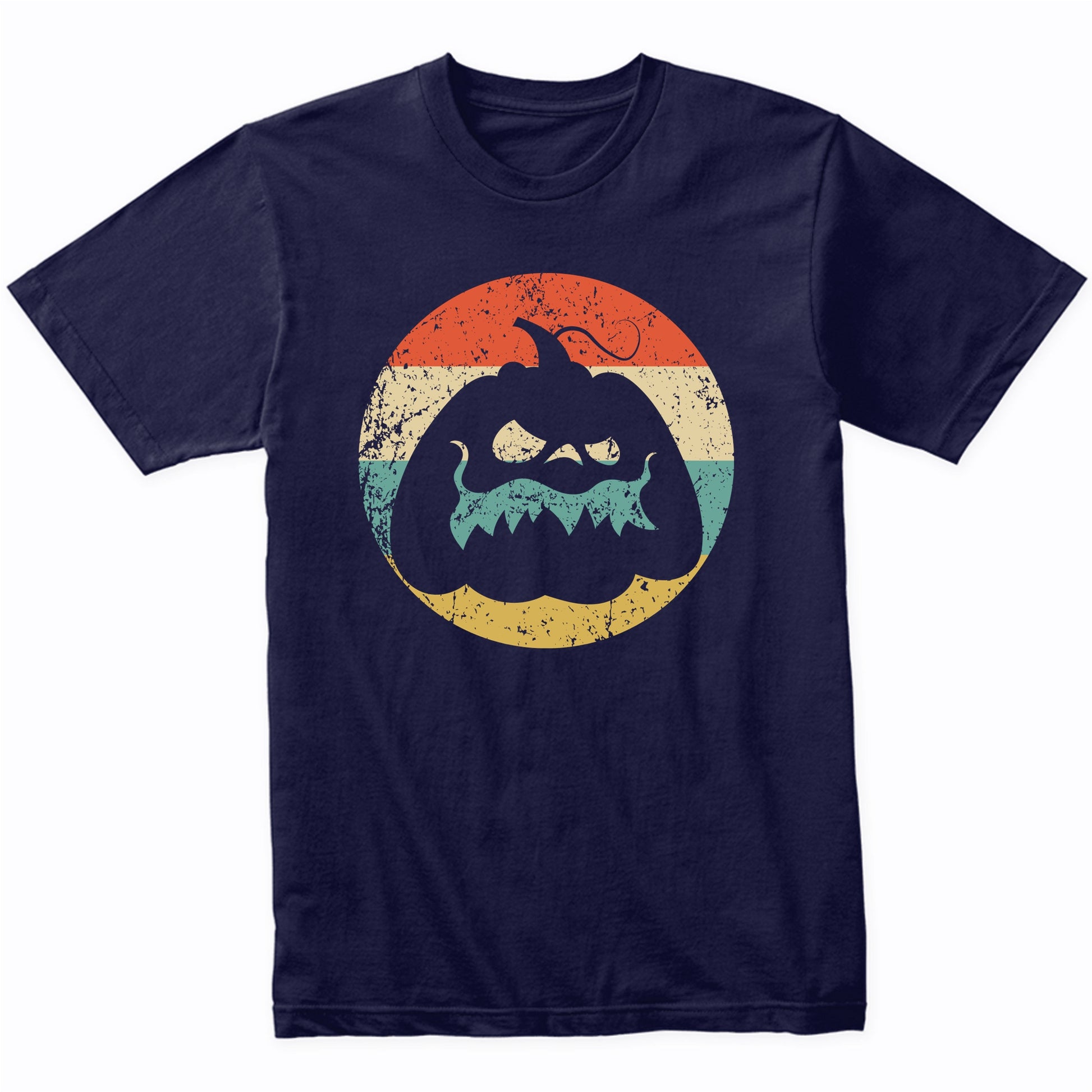 Retro Spooky Scary Jack-o-lantern Pumpkin Creepy Halloween T-Shirt