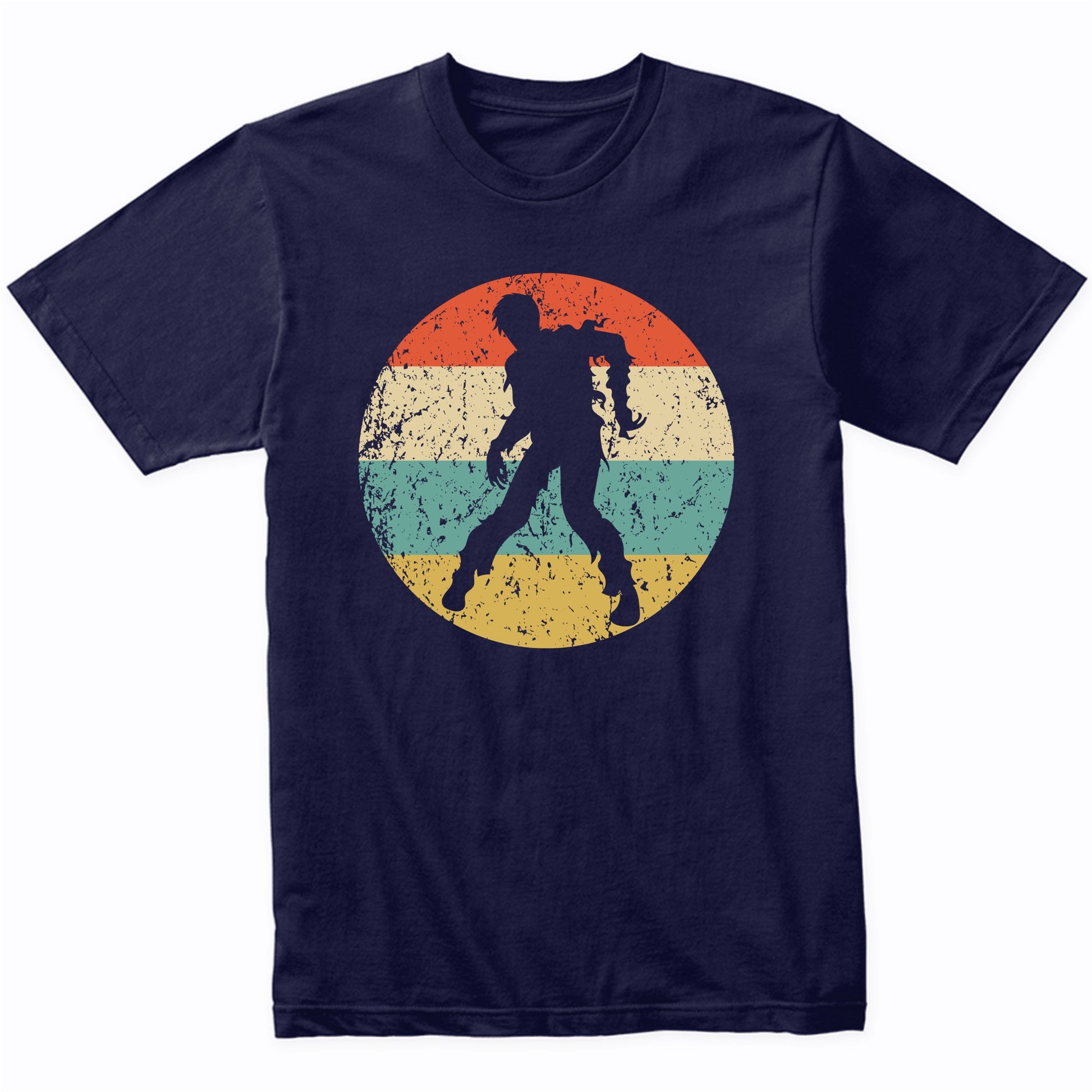 Halloween Spooky Scary Zombie Silhouette Creepy Retro T-Shirt