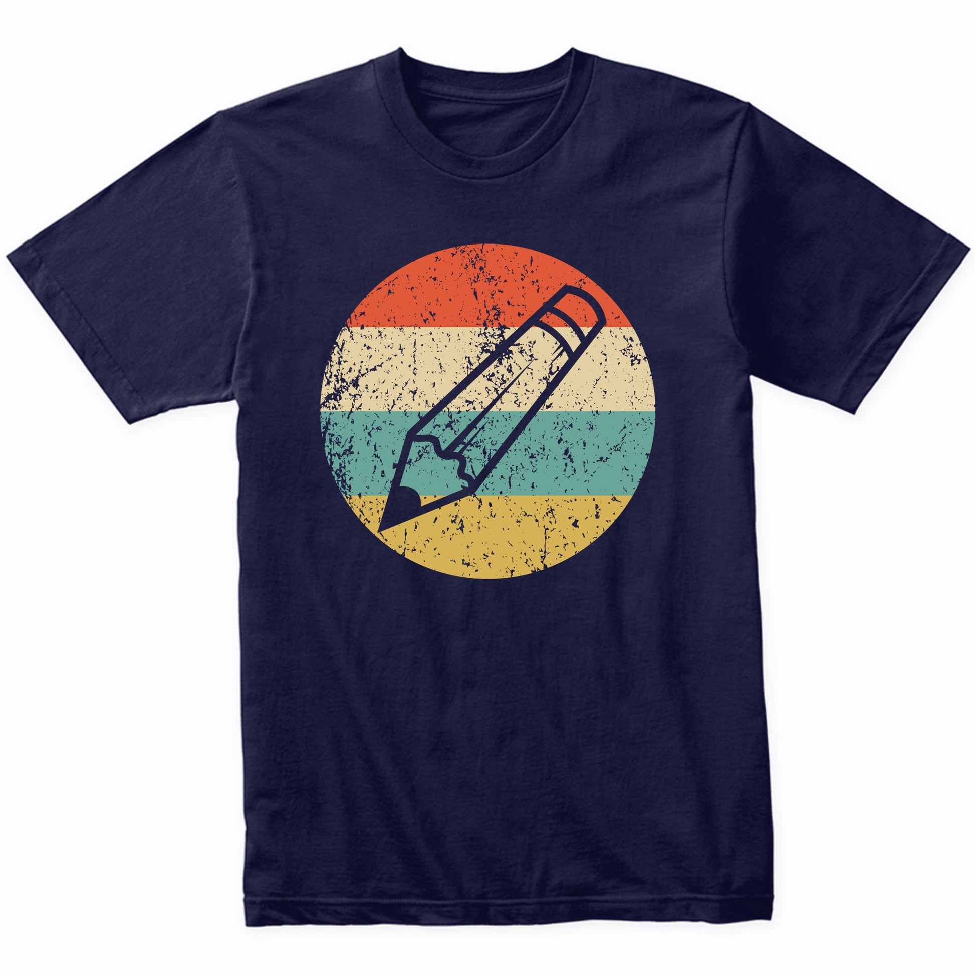 Pencil Silhouette Retro School Teacher T-Shirt