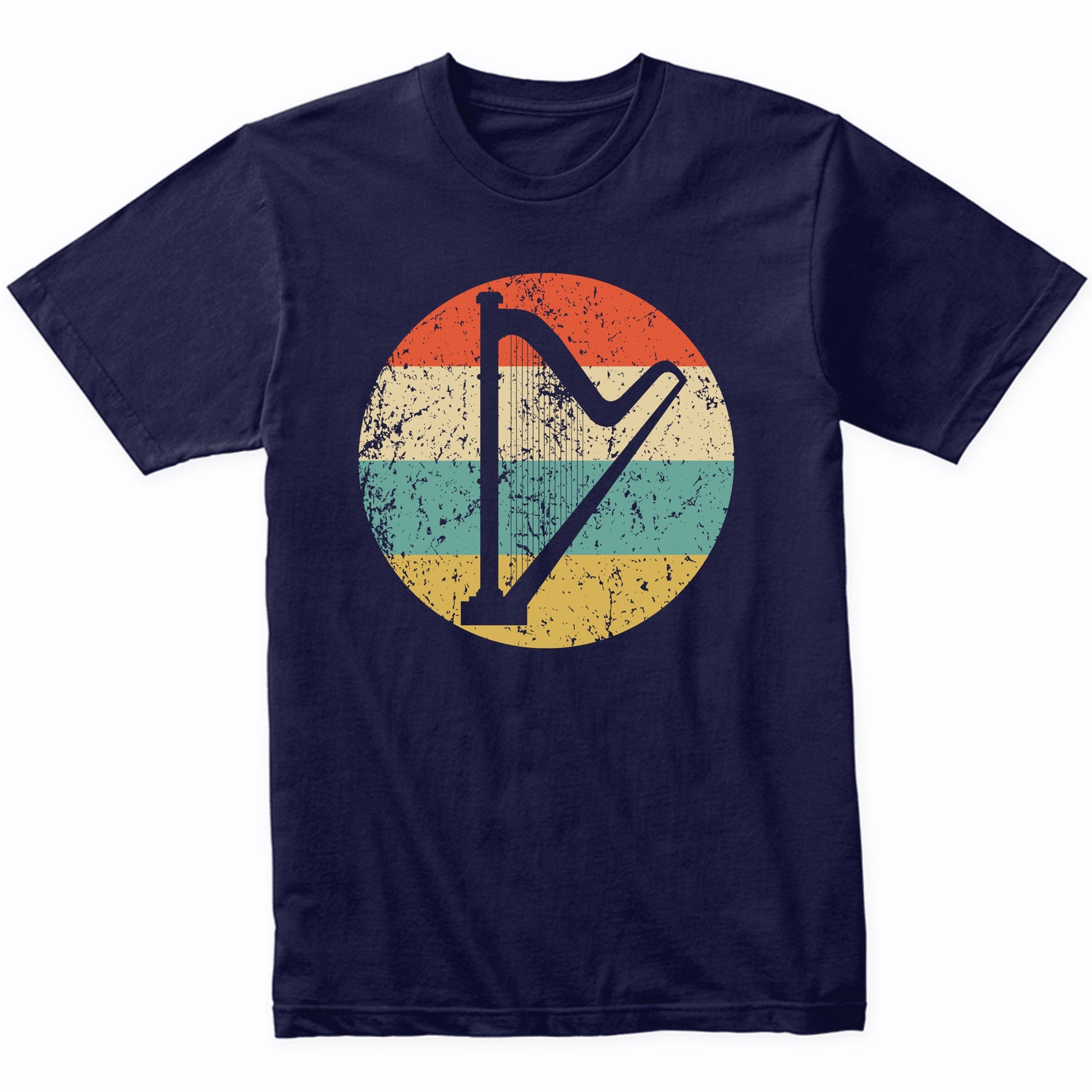 Harp Silhouette Retro Music Musician Musical Instrument T-Shirt