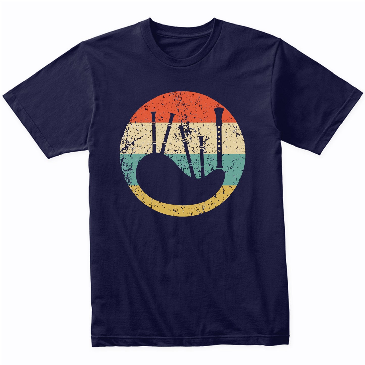 Bagpipes Silhouette Retro Music Musician Musical Instrument T-Shirt