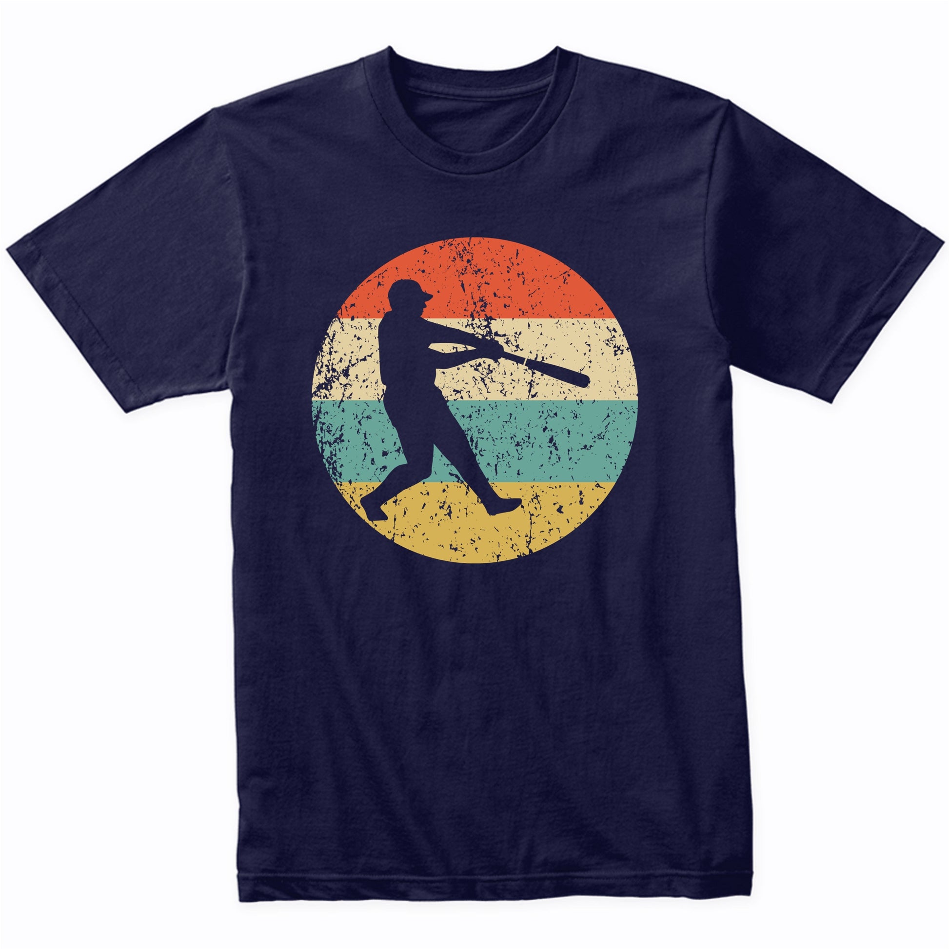 Baseball Batter Baseball Player Silhouette Retro Sports T-Shirt