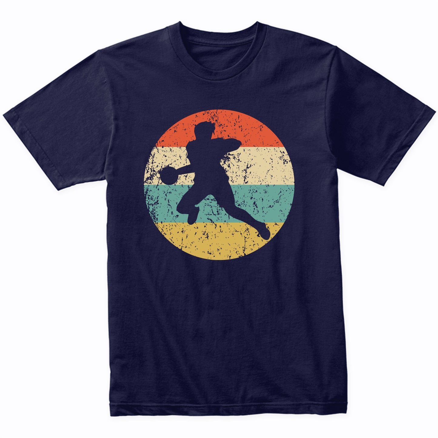 Handball Dodgeball Player Silhouette Retro Sports T-Shirt