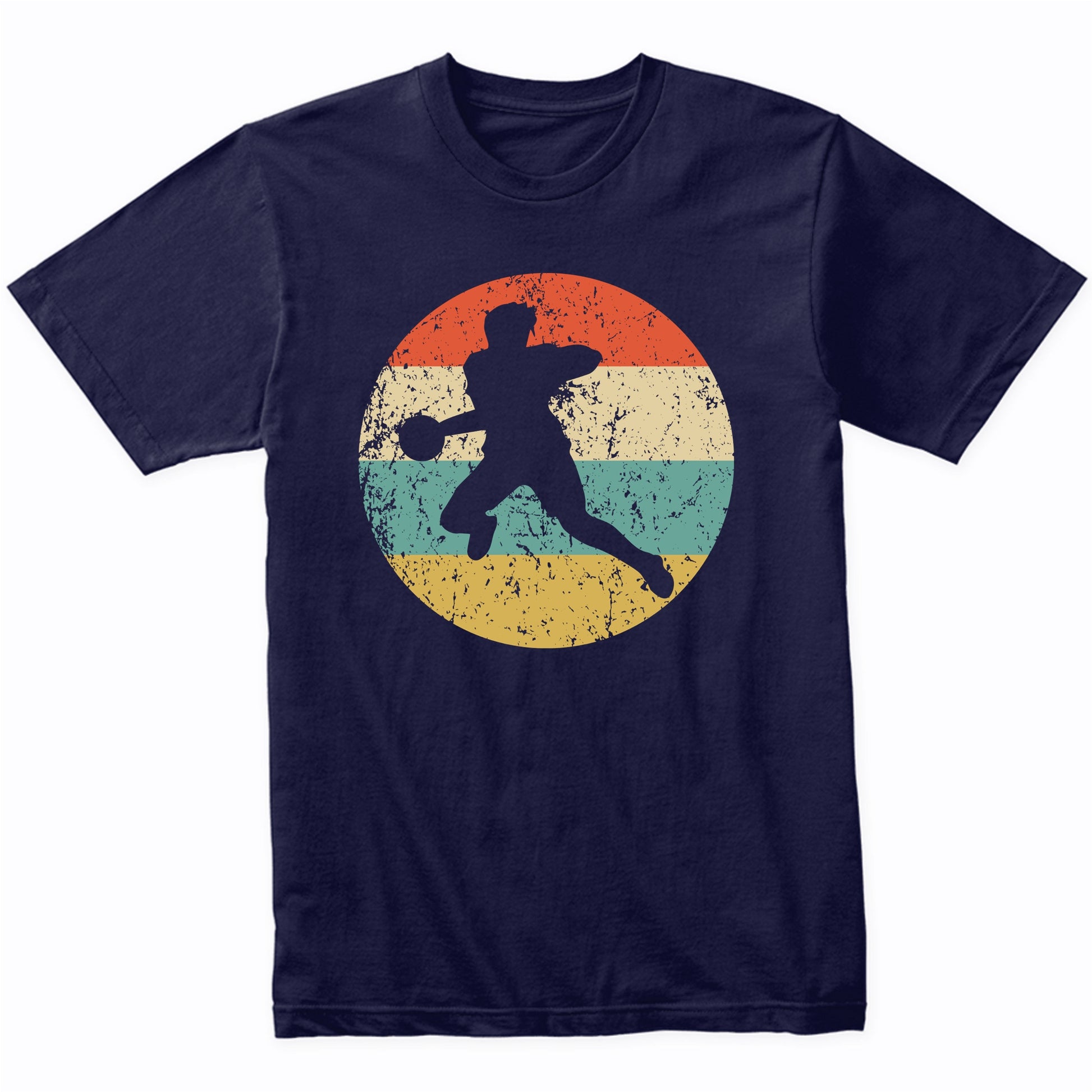 Handball Dodgeball Player Silhouette Retro Sports T-Shirt