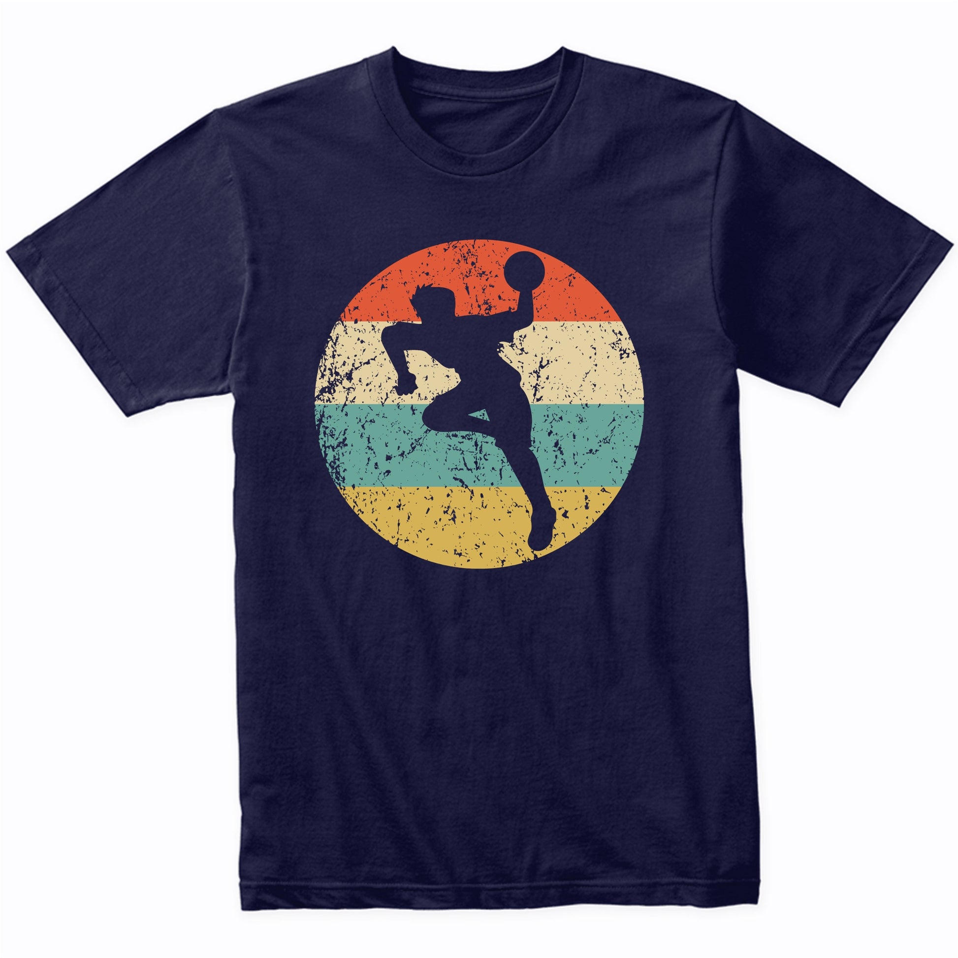 Dodgeball Handball Player Silhouette Retro Sports T-Shirt