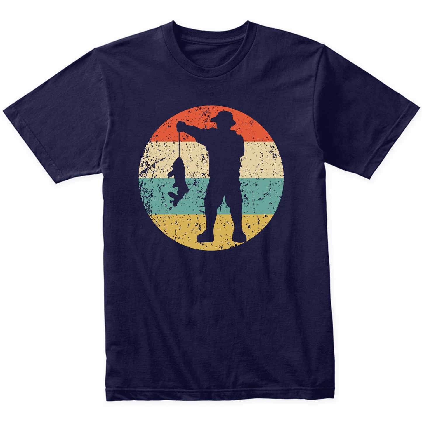 Fisherman Silhouette Retro Fishing T-Shirt