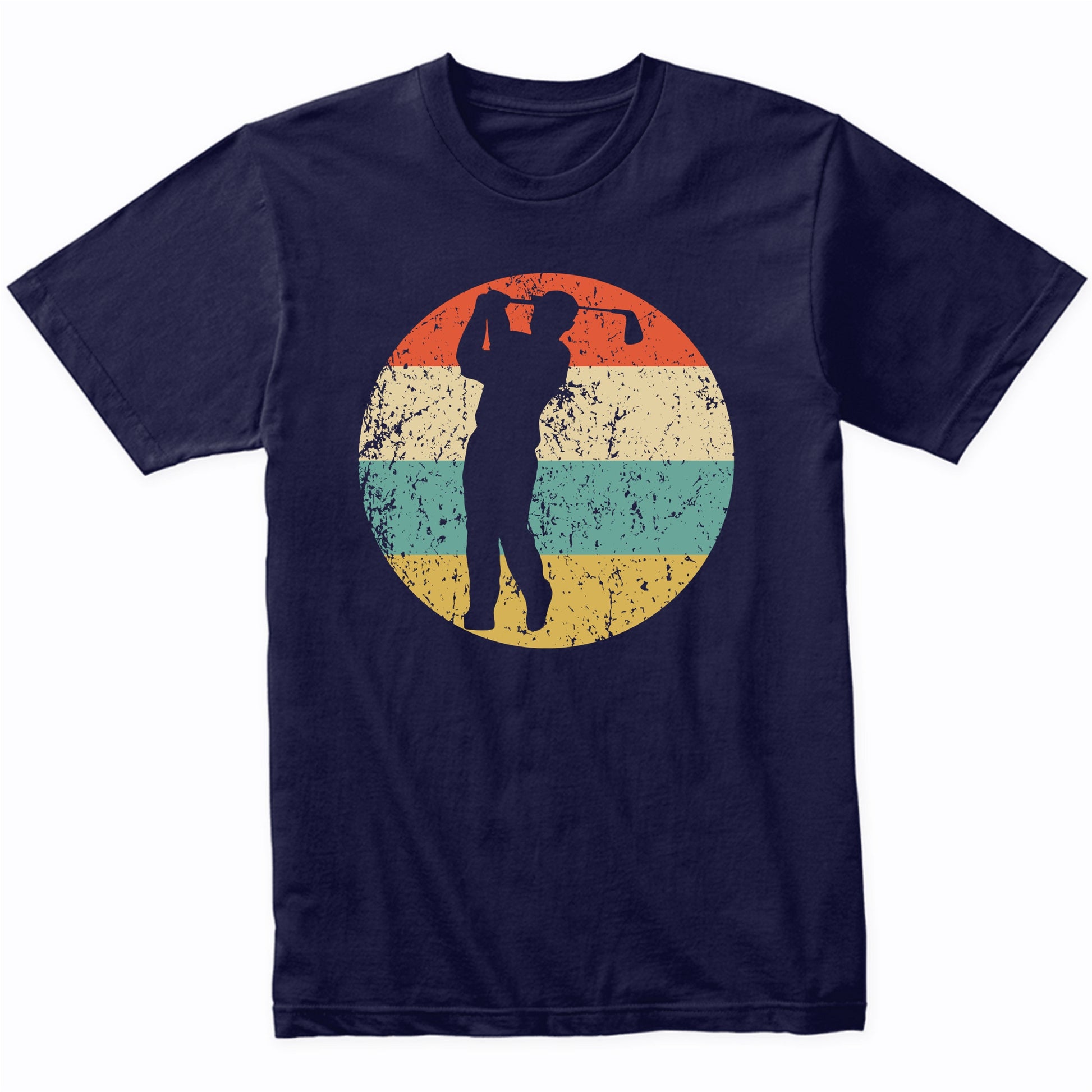 Golfer Golf Swing Silhouette Retro Sports T-Shirt