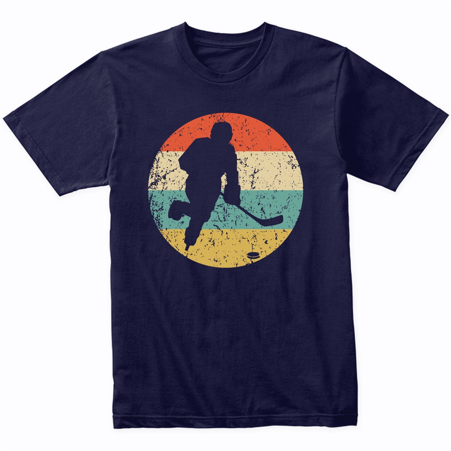 Hockey Player Silhouette Retro Sports T-Shirt