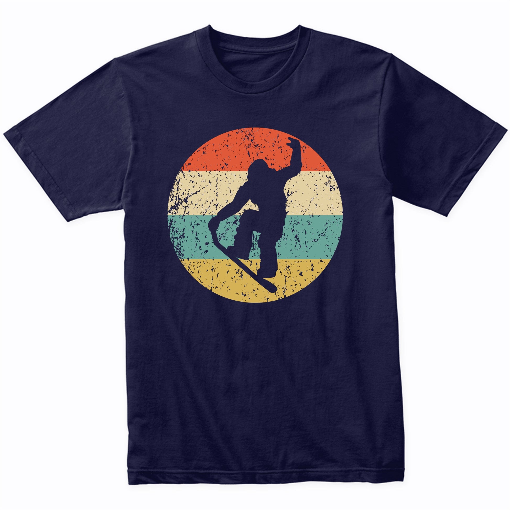 Snowboard Trick Nose Grab Silhouette Retro Snowboarding T-Shirt