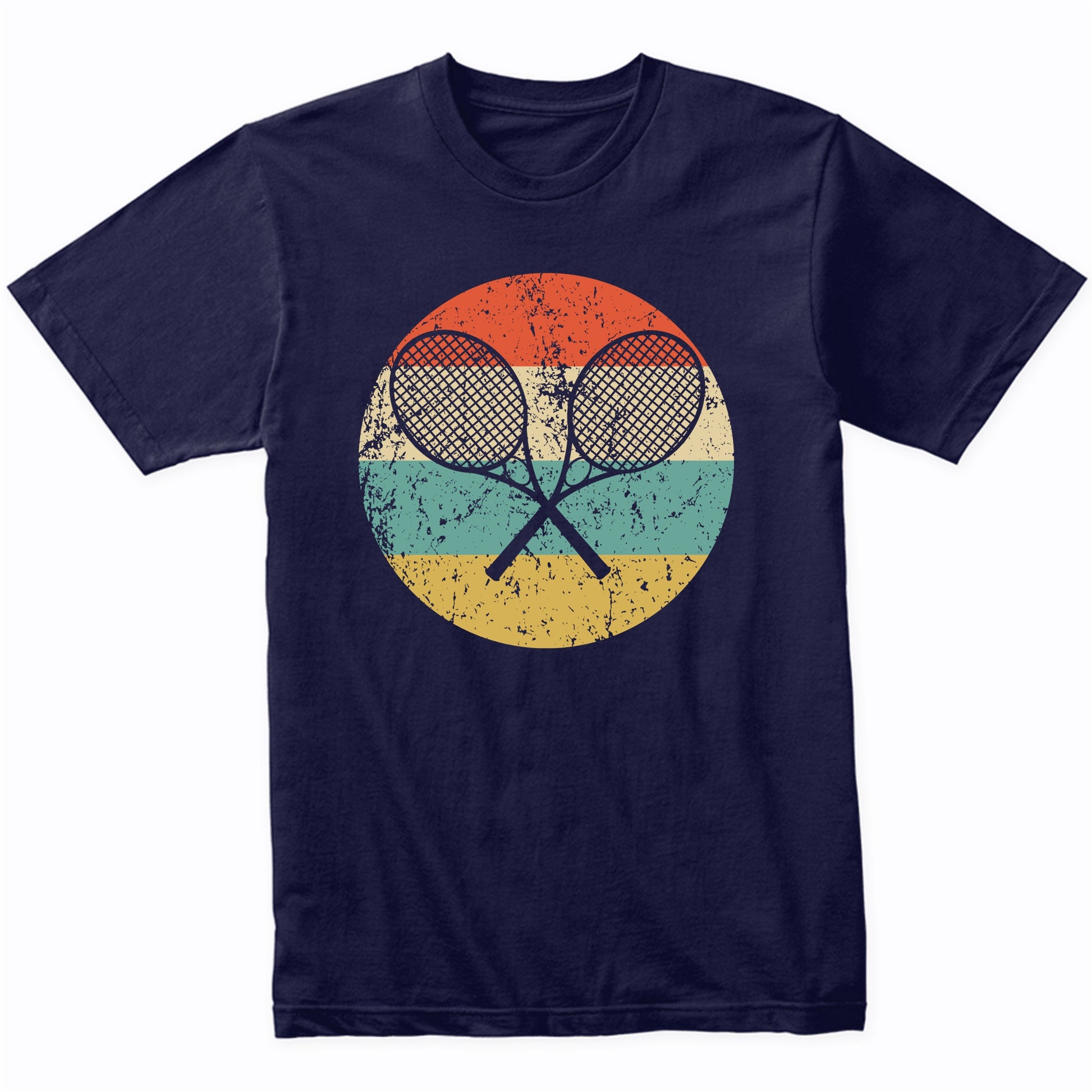 Tennis Rackets Silhouette Retro Sports T-Shirt