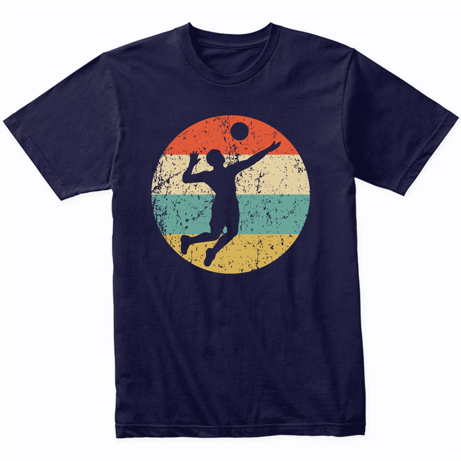 Volleyball Player Serve Silhouette Retro Sports T-Shirt