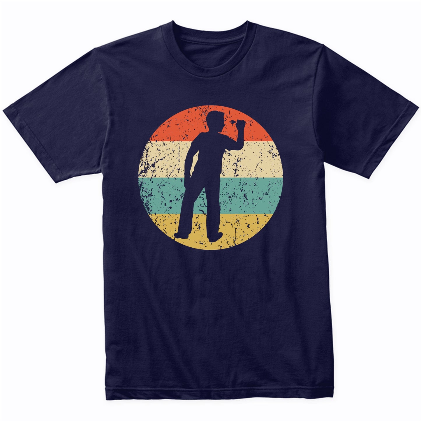 Darts Player Silhouette Retro Darts T-Shirt