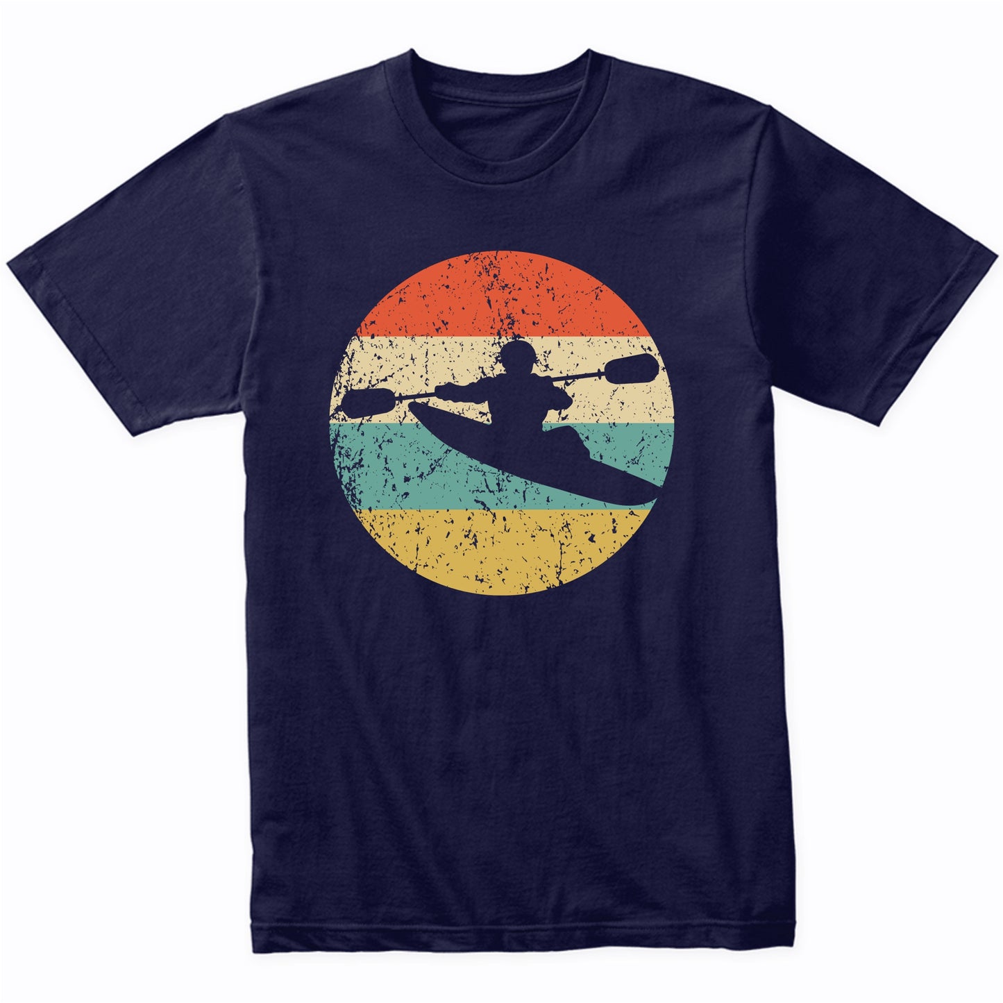 Kayaking Kayaker Silhouette Retro Kayak T-Shirt