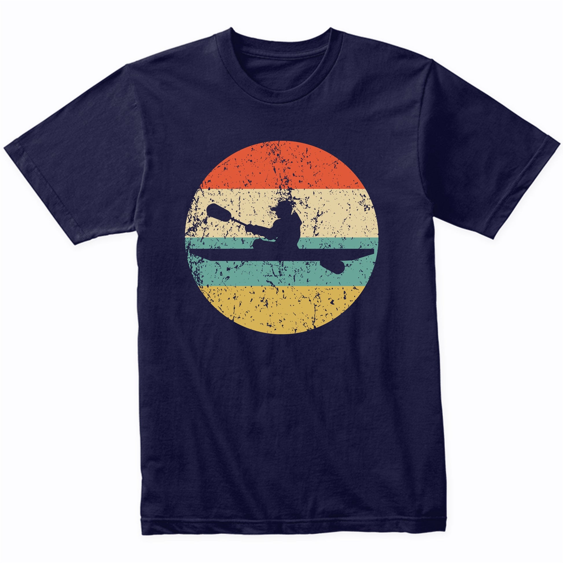 Kayaker Kayak Silhouette Retro Kayaking T-Shirt