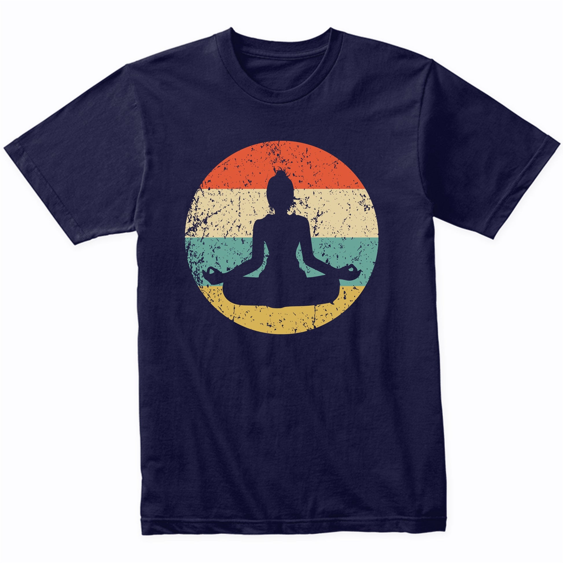 Yoga Pose Silhouette Retro Yoga T-Shirt