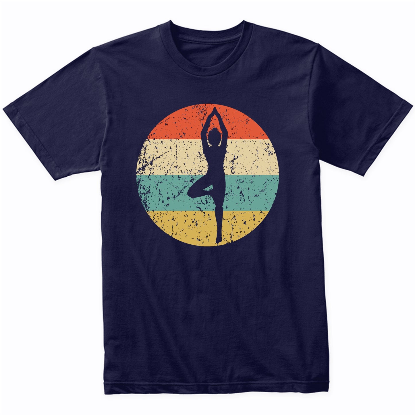 Yoga Pose Silhouette Retro Yoga T-Shirt