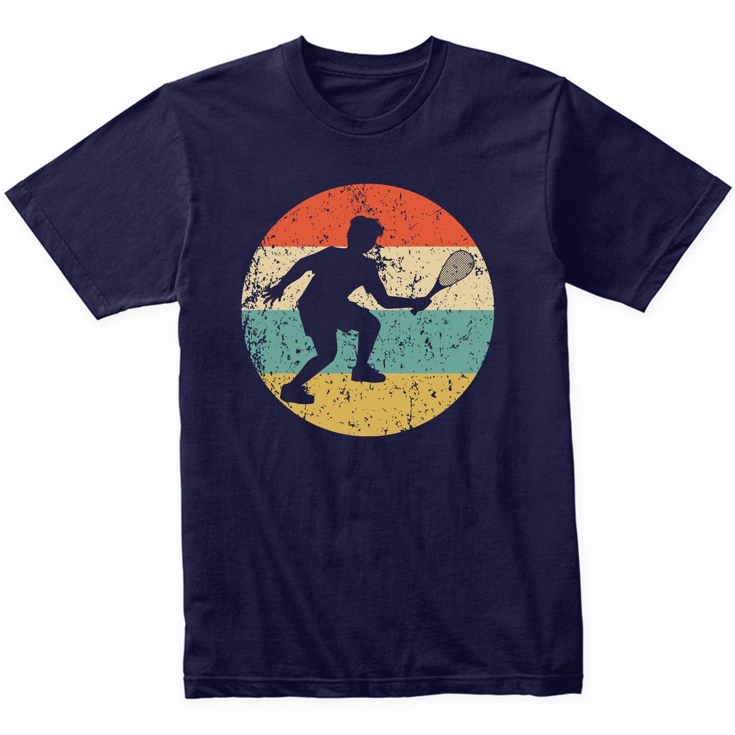 Racquetball Player Silhouette Retro Sports T-Shirt