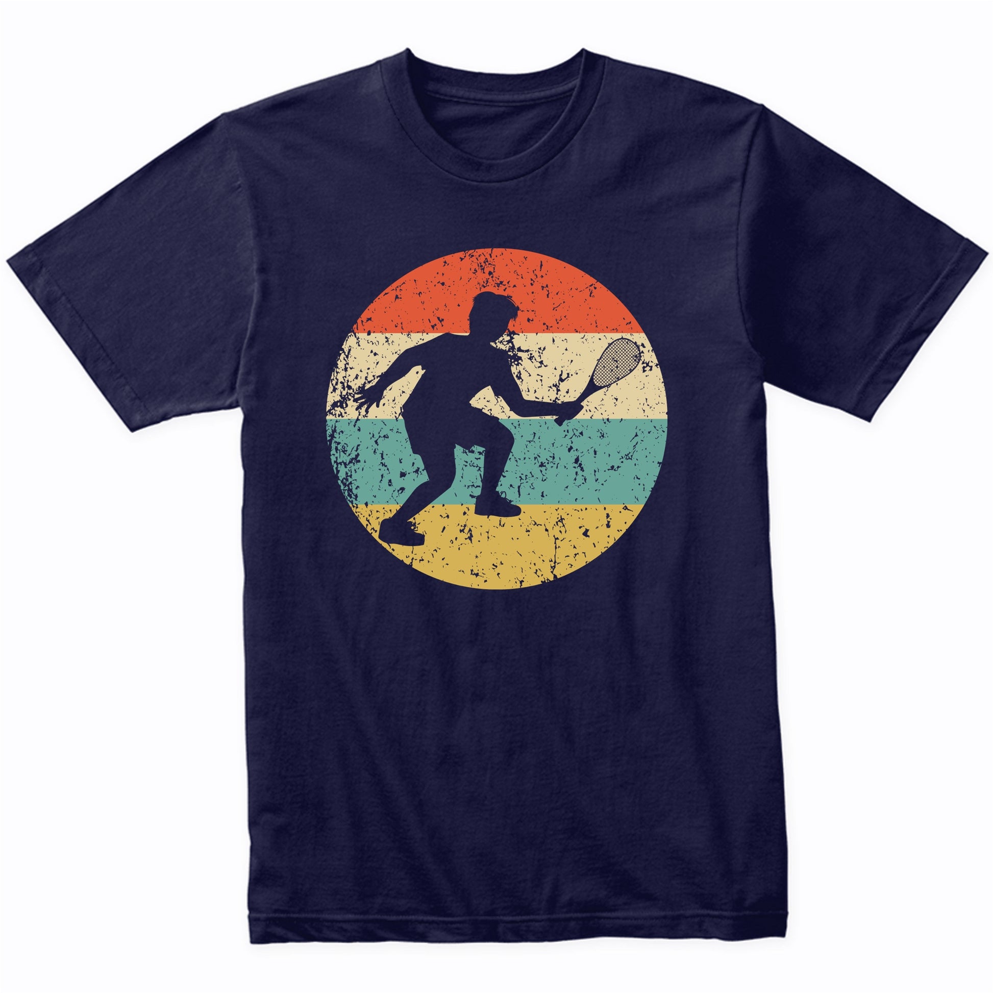 Racquetball Player Silhouette Retro Sports T-Shirt