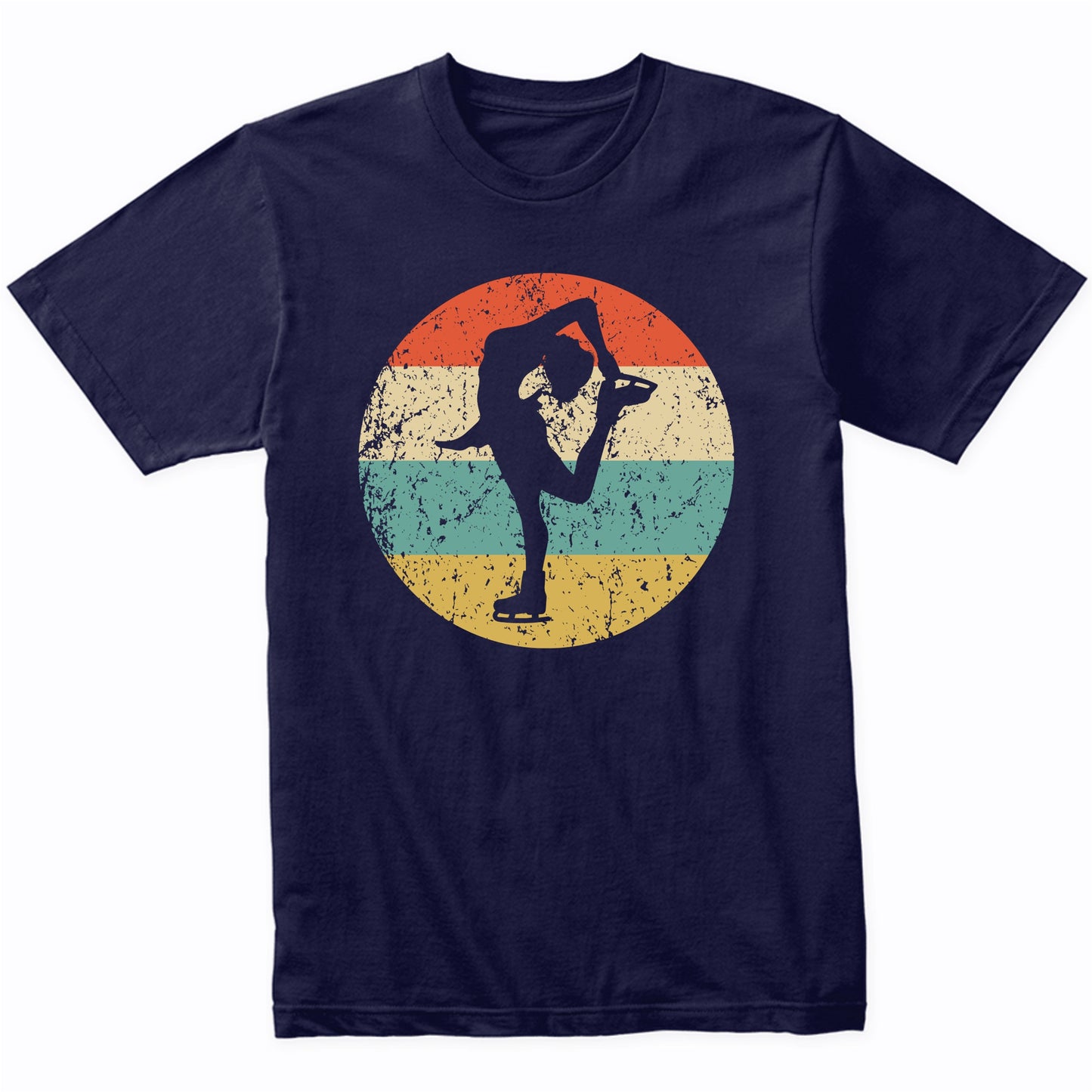 Figure Skater Silhouette Retro Figure Skating T-Shirt
