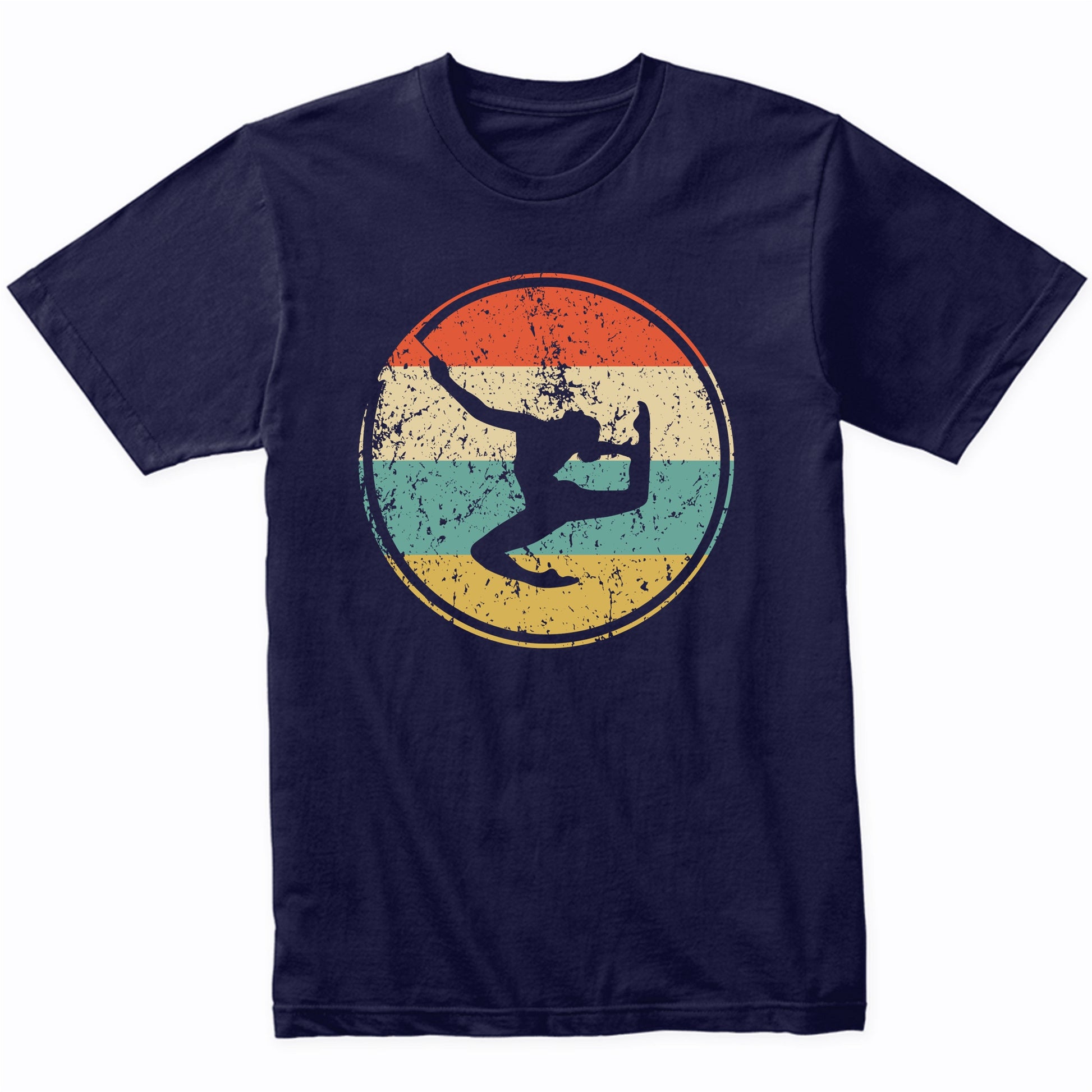 Ribbon Dancing Gymnast Silhouette Retro Gymnastics T-Shirt