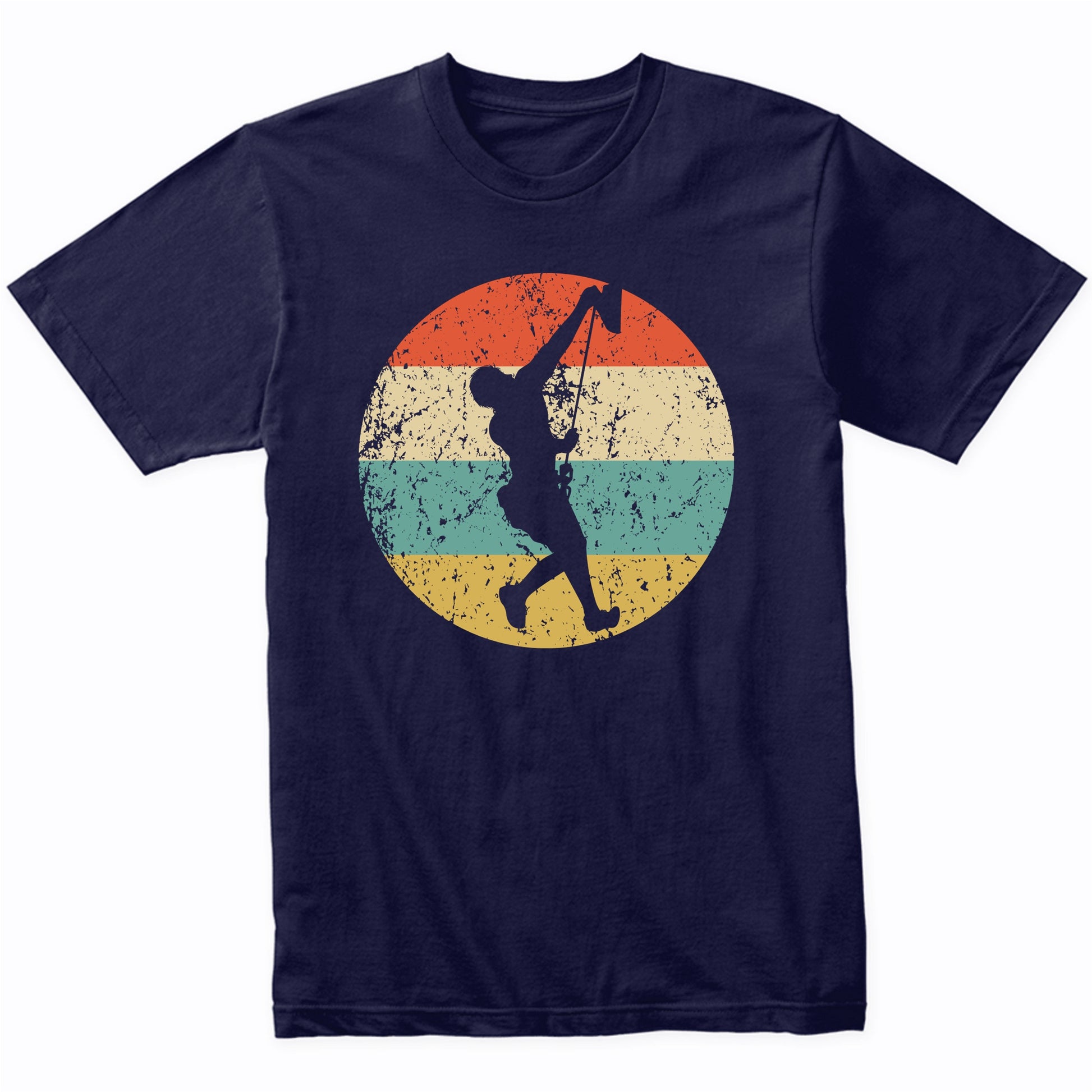 Rock Climber Silhouette Retro Rock Climbing T-Shirt