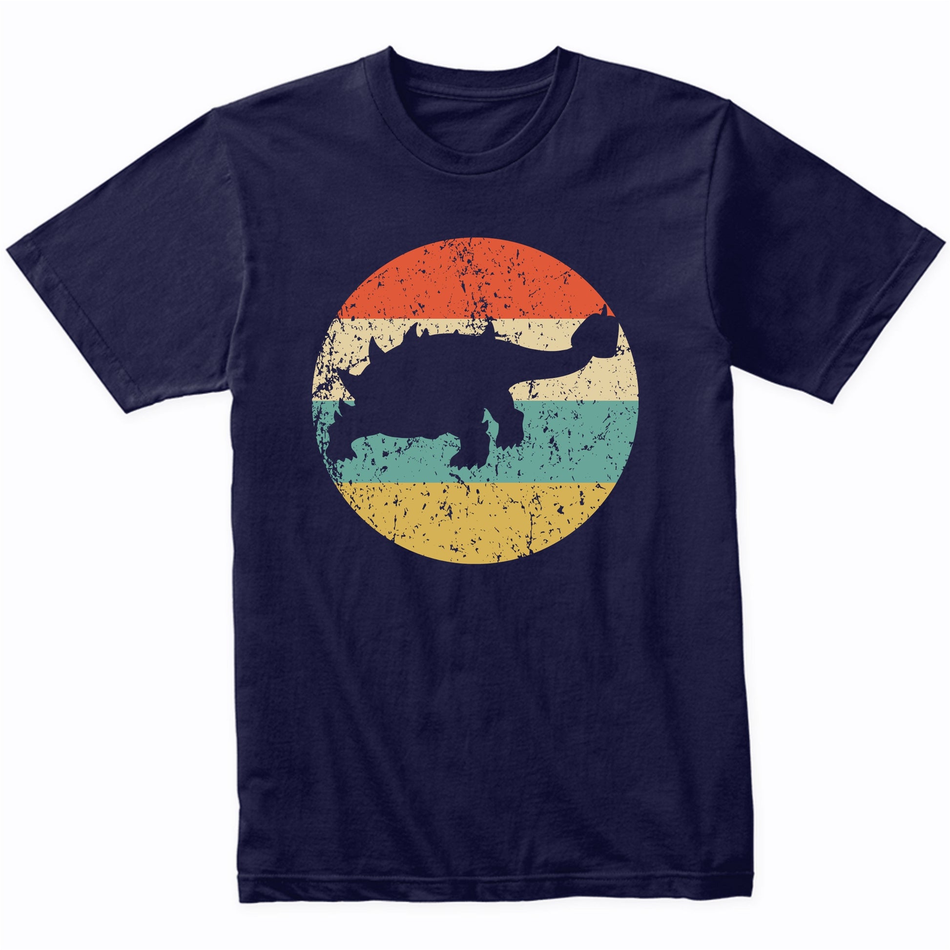 Ankylosaurus Silhouette Retro Dinosaur T-Shirt