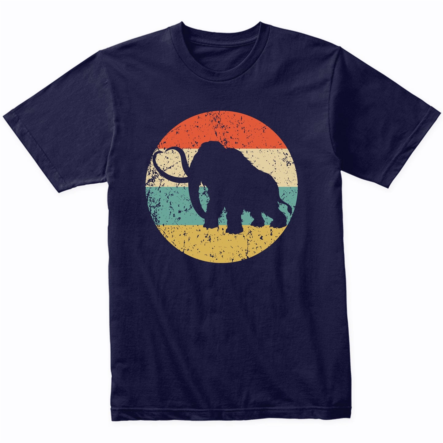 Woolly Mammoth Silhouette Retro Prehistoric Animal T-Shirt