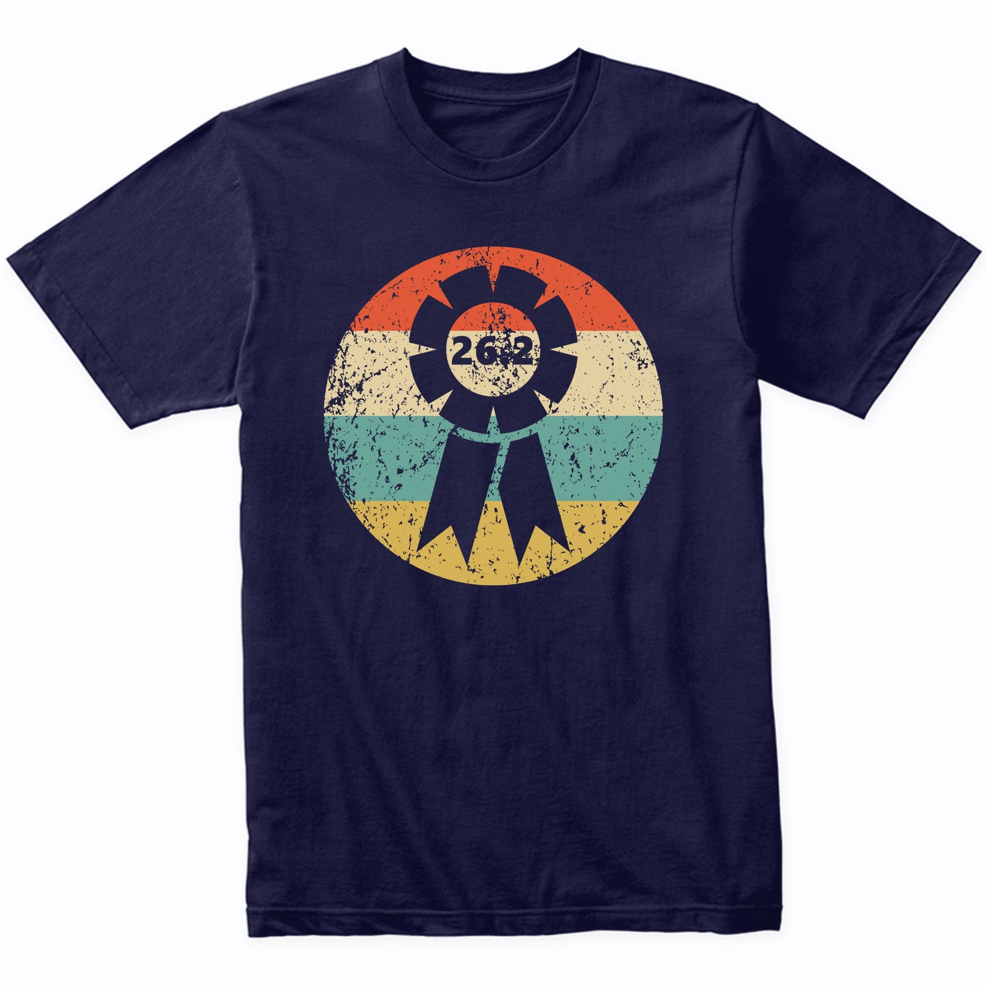 26.2 Miles Marathon Finisher Ribbon Icon Retro Running T-Shirt